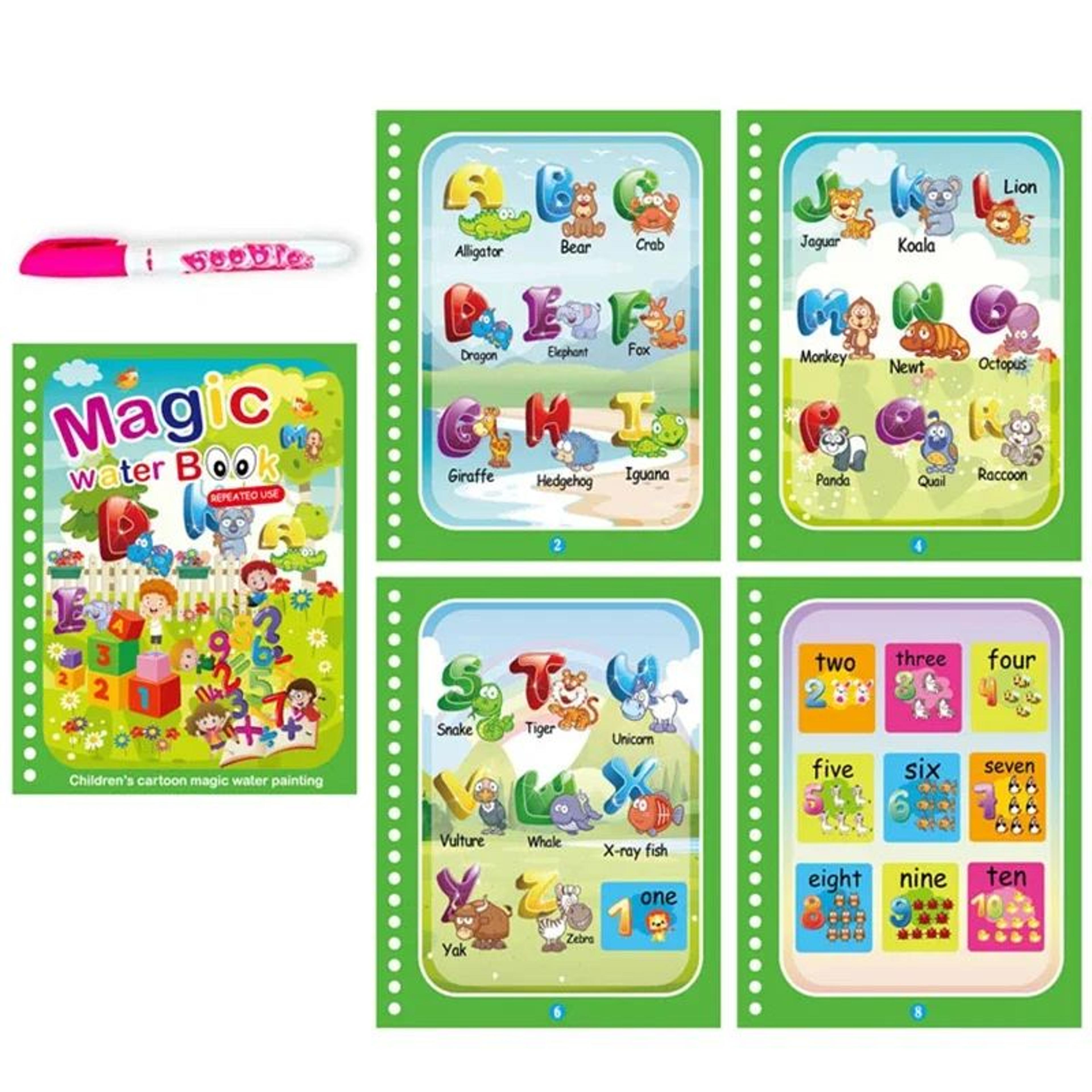 Reusable Water Drawing Magic Book With Pen Montessori Educational Toy For Toddlers  Kids Early Lear