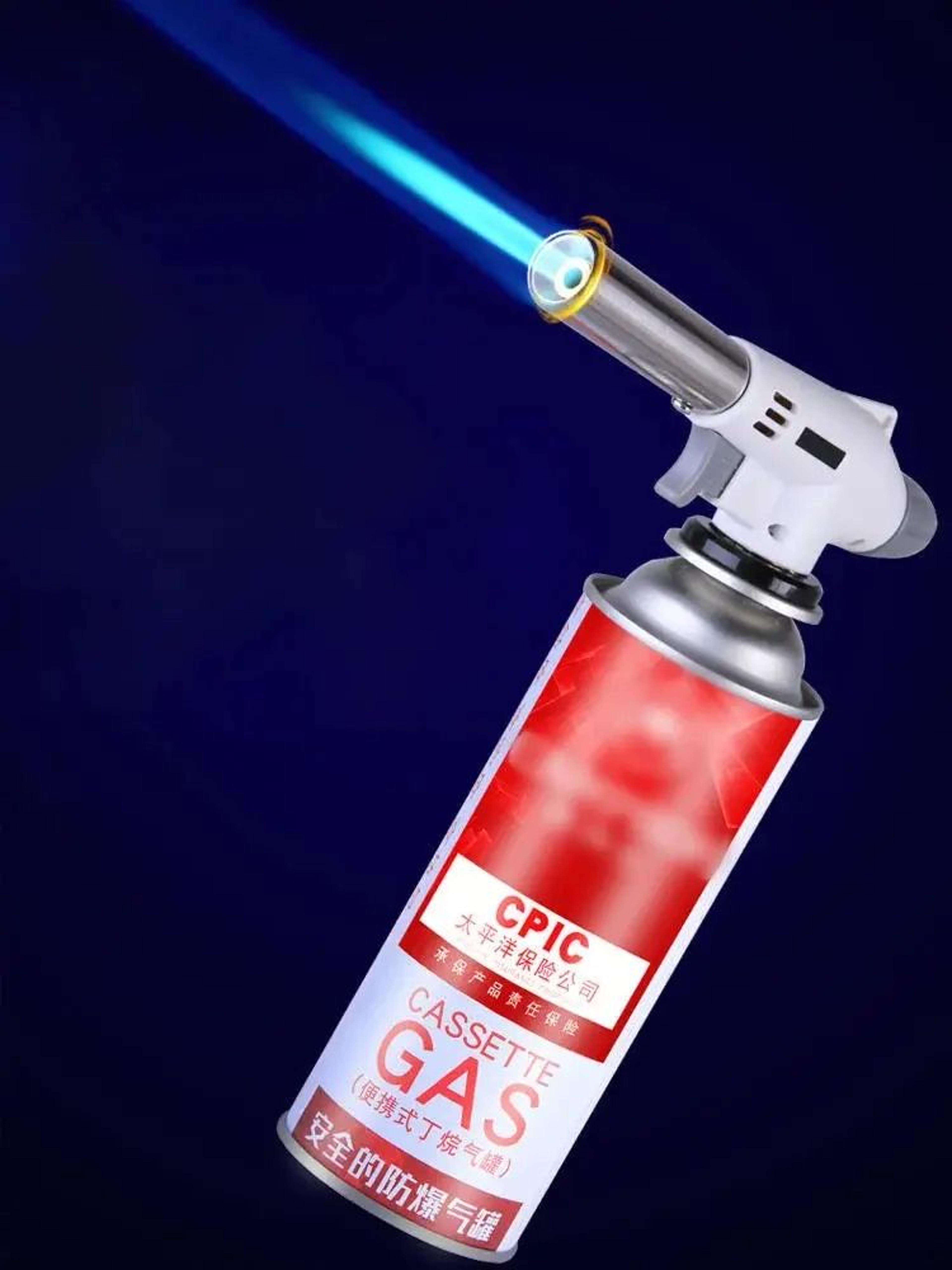 adjustable flame butane gas torch with auto ignition portable blow torch for bbq, camping, cooking, welding & diy use