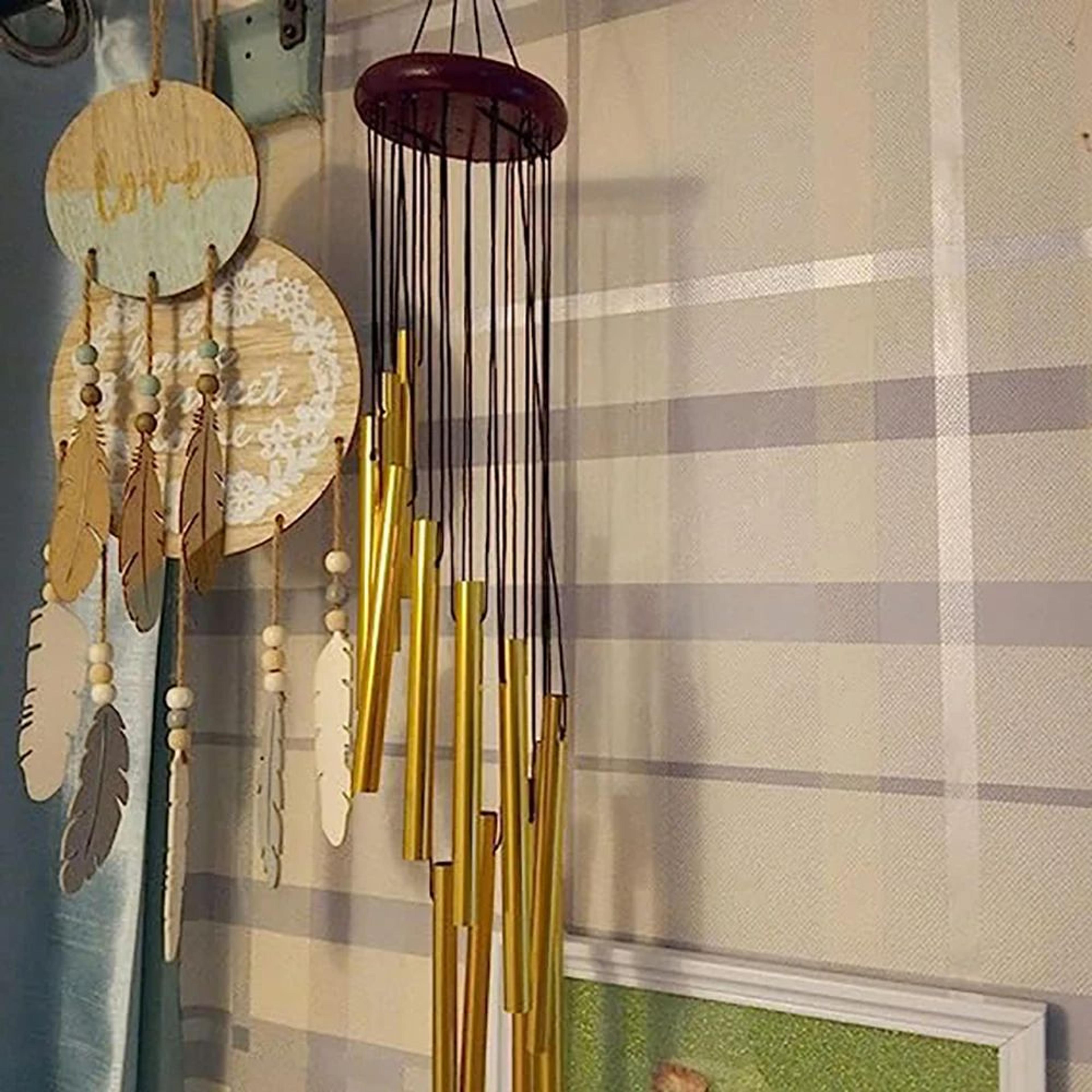 Aluminum Alloy Wind Chimes With Hook GoldSilver Bells For Outside Garden Yard Wedding Memorial Part 5