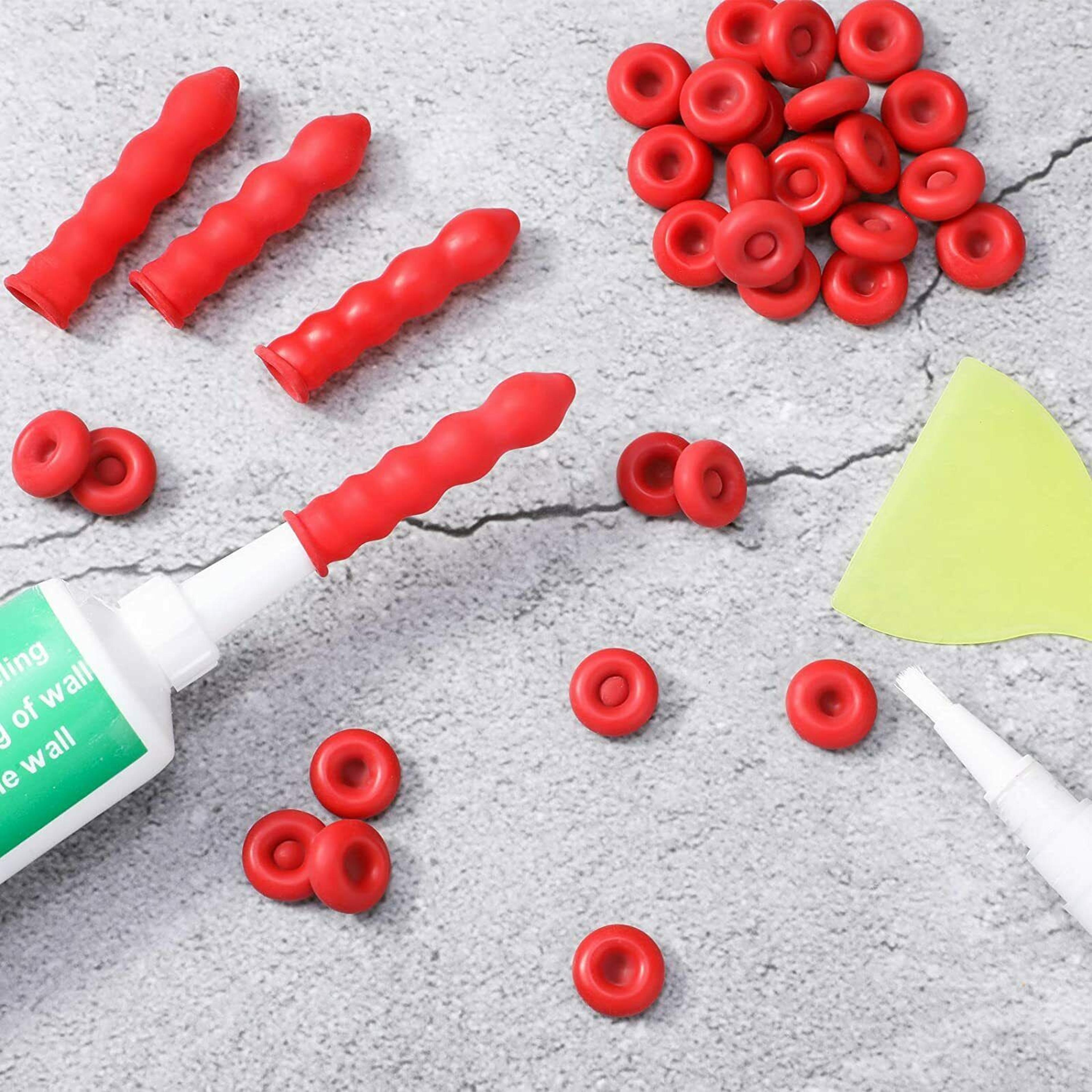 20 Pack Red Caulk Cap Reusable Glass Glue Tip Sealing Cover For Caulking Gun Nozzles  Barrel Glue M 0