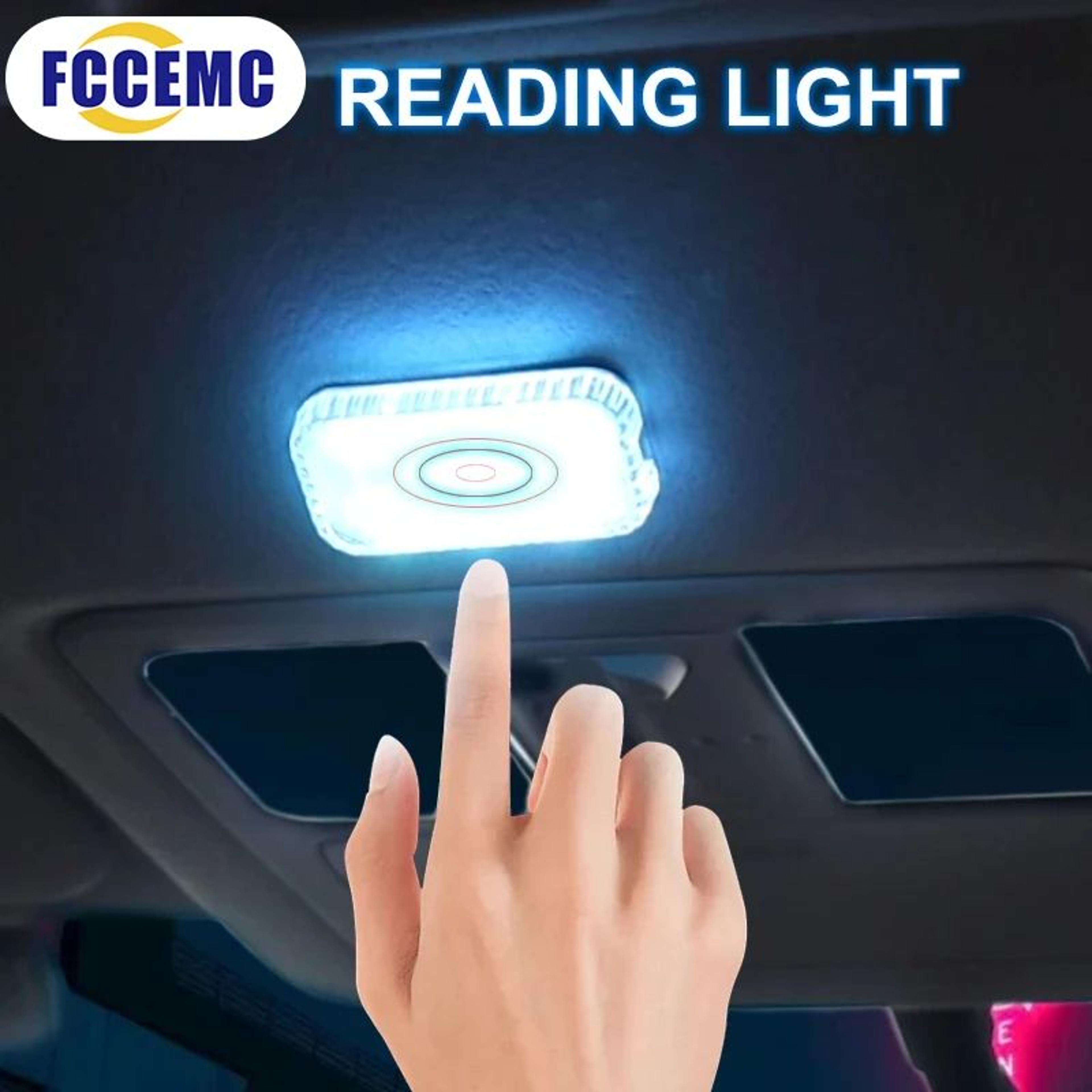 LED Touch Light Mini Wireless Car Interior Lighting USB Rechargeable Auto Roof Ceiling Lamp For Doo 0