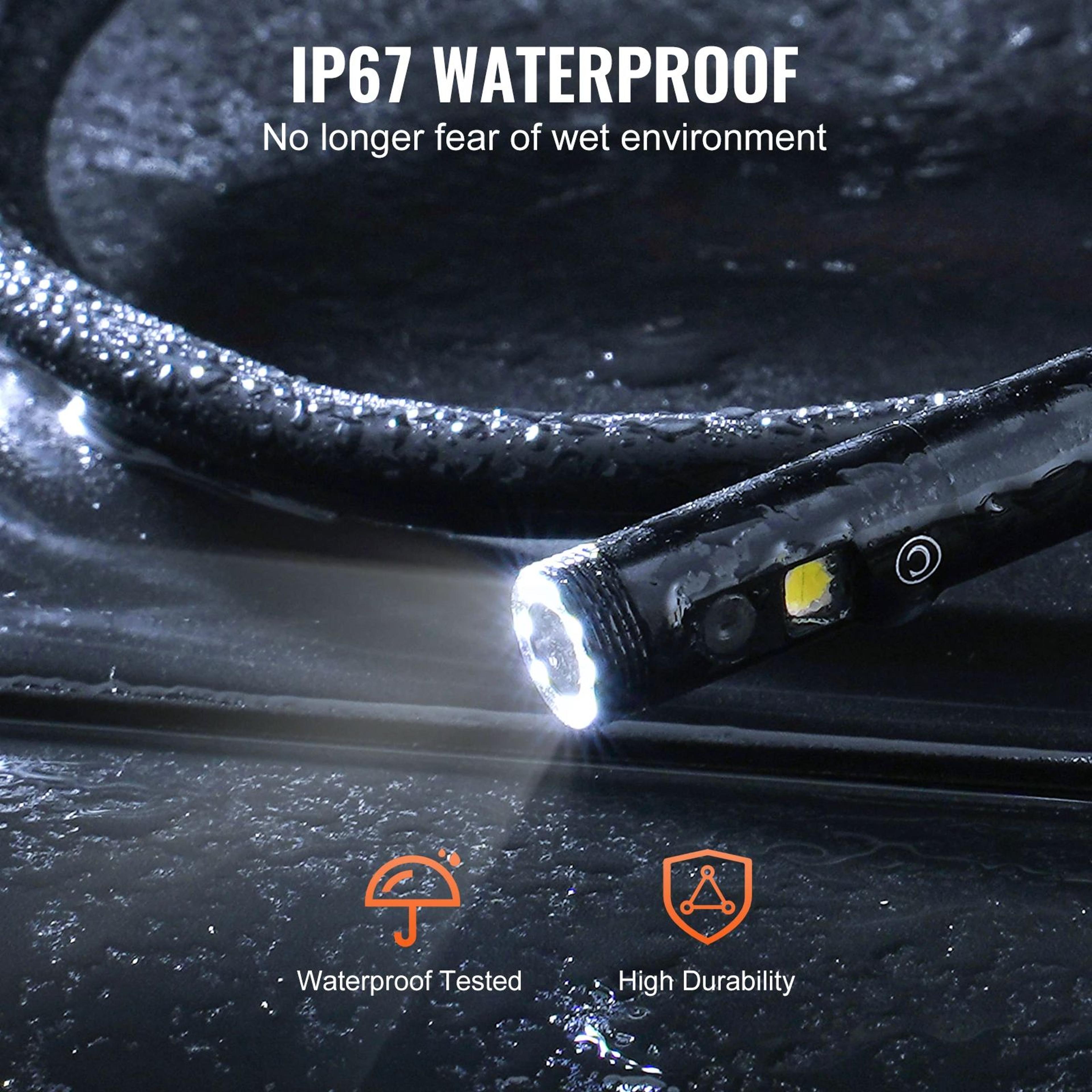Triple Lens Endoscope Camera IPS Screen IP67 Waterproof Borescope For Automotive  Plumbing Inspecti 5