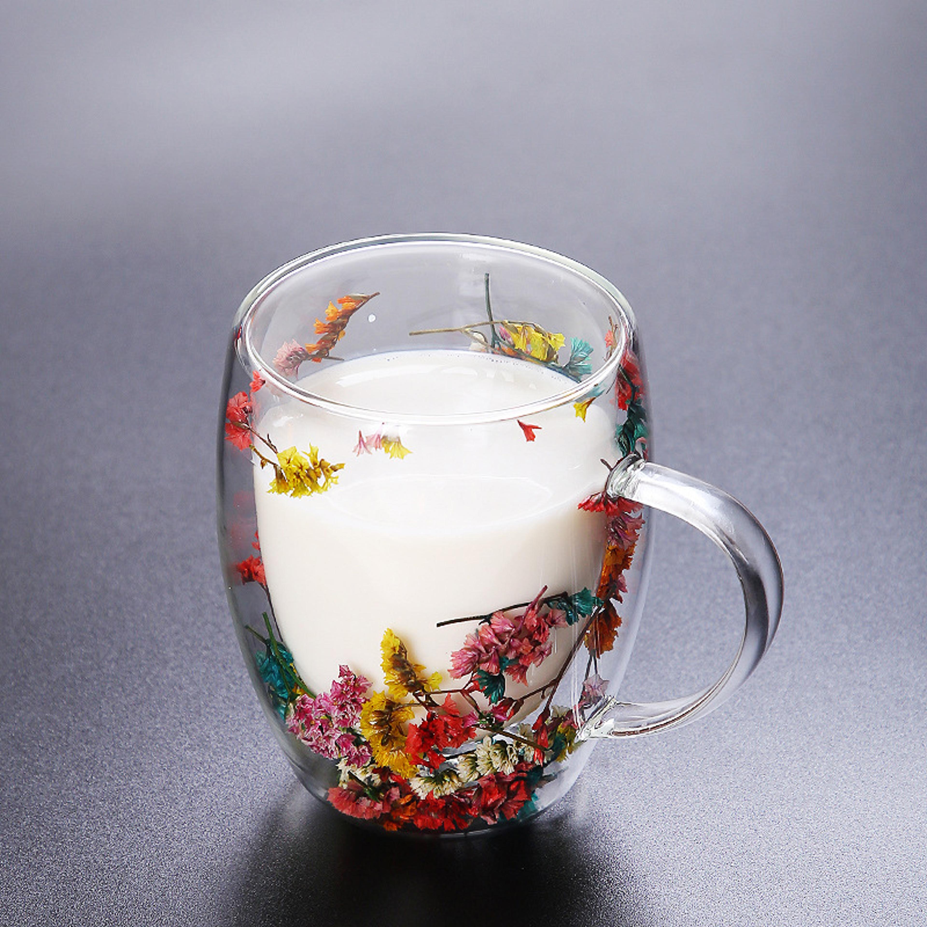 Heat Resistant Double Wall Glass Coffee Cup With Handle Insulated Tea Espresso Milk Mug Elegant Cle