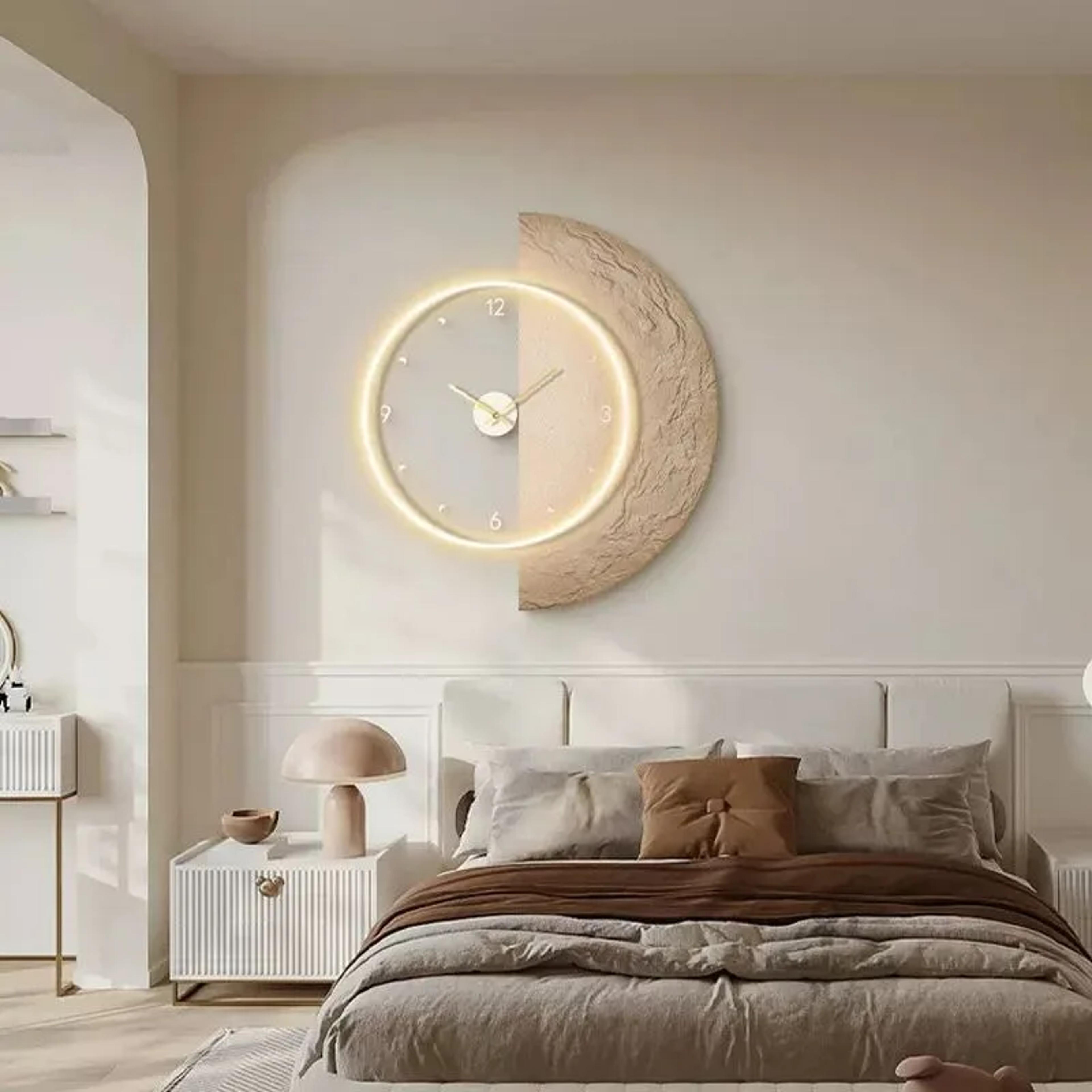 aesthetic led luxury modern wall clocks, elegant stylish clock for bedrooms, living room decor accessories