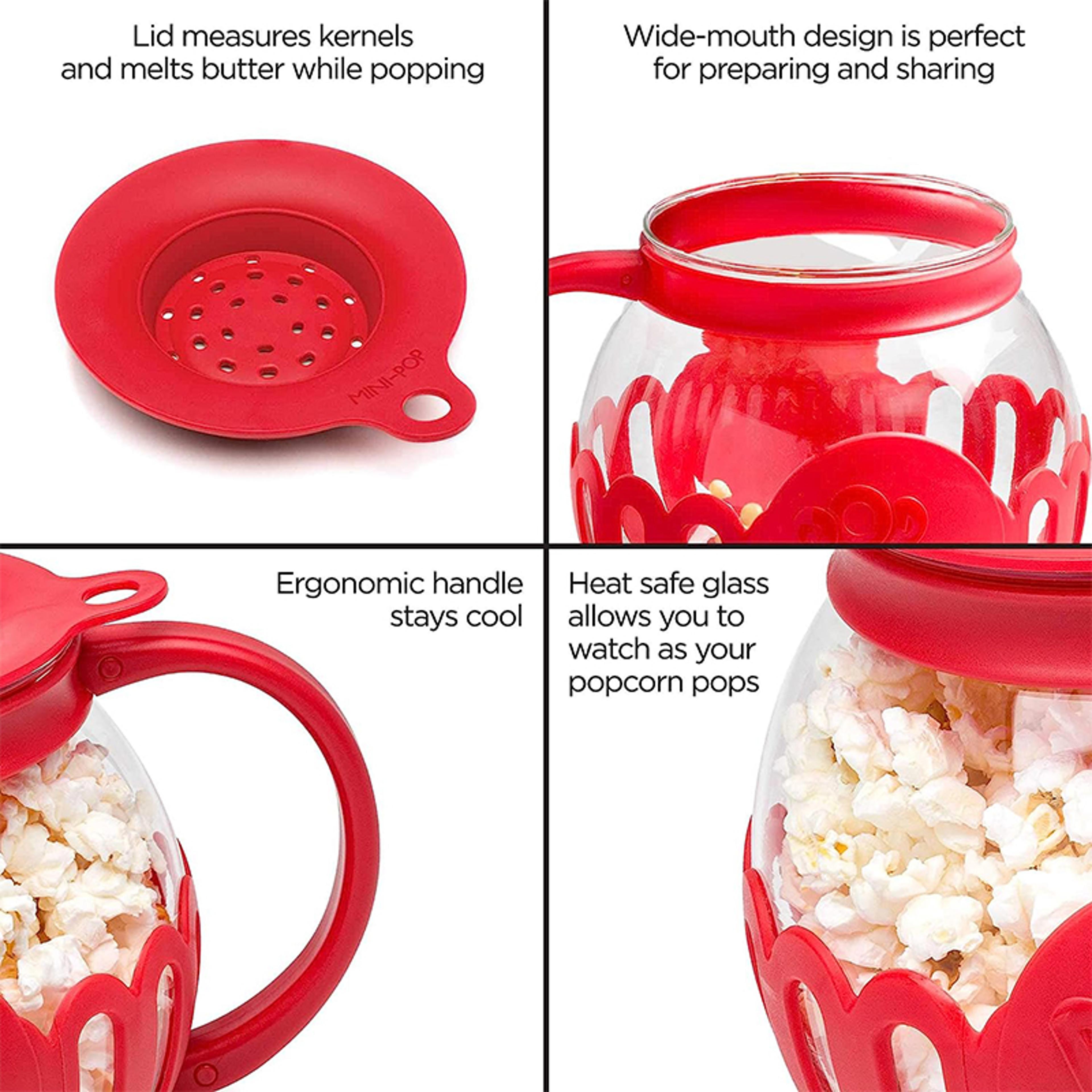 Microwave Popcorn Popper Glass Popcorn Maker With Silicone Lid Temperature Safe Borosilicate Glass  2