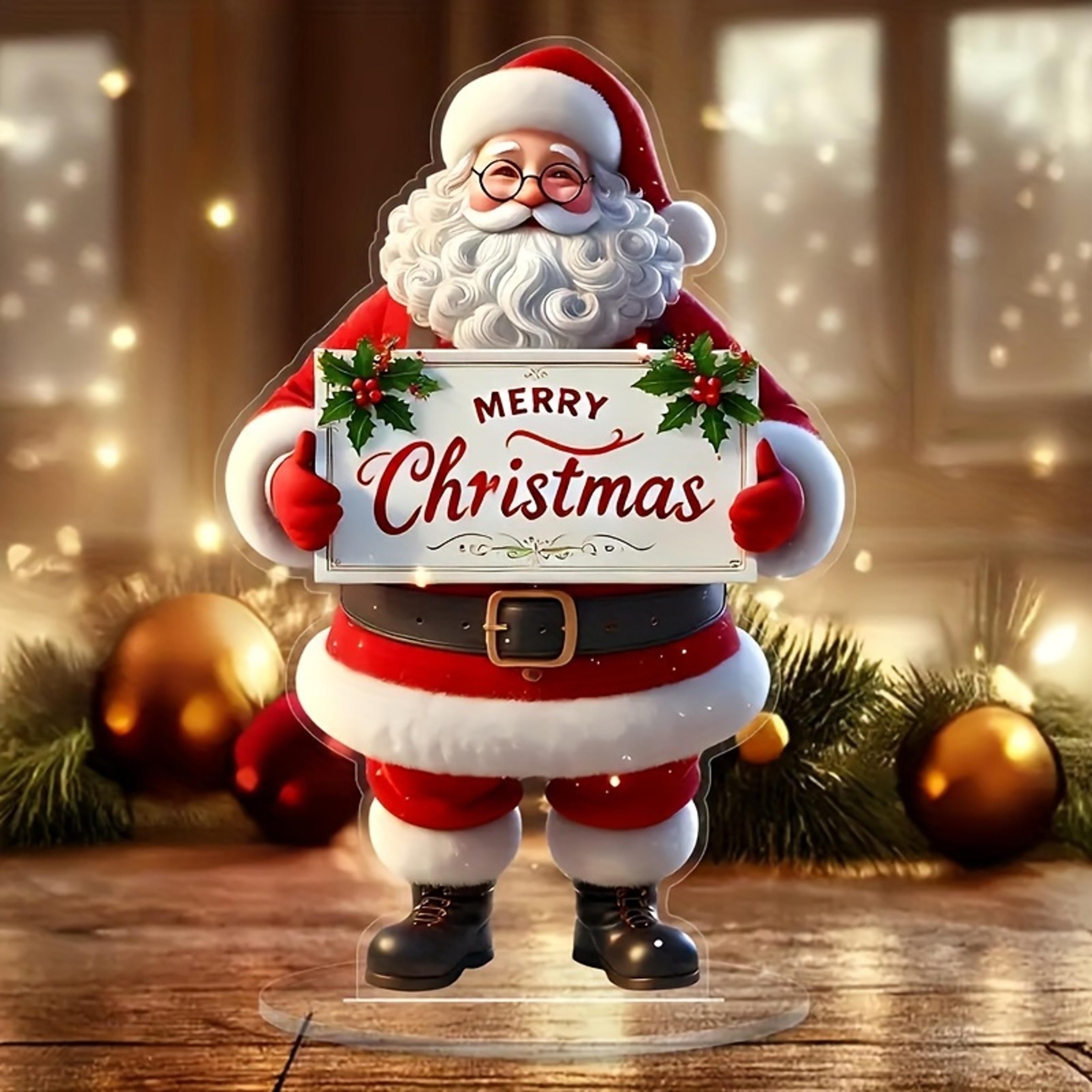 Decorative Art Style Christmas Display Board Acrylic Logo Decoration Multifunctional Festive Decor  0