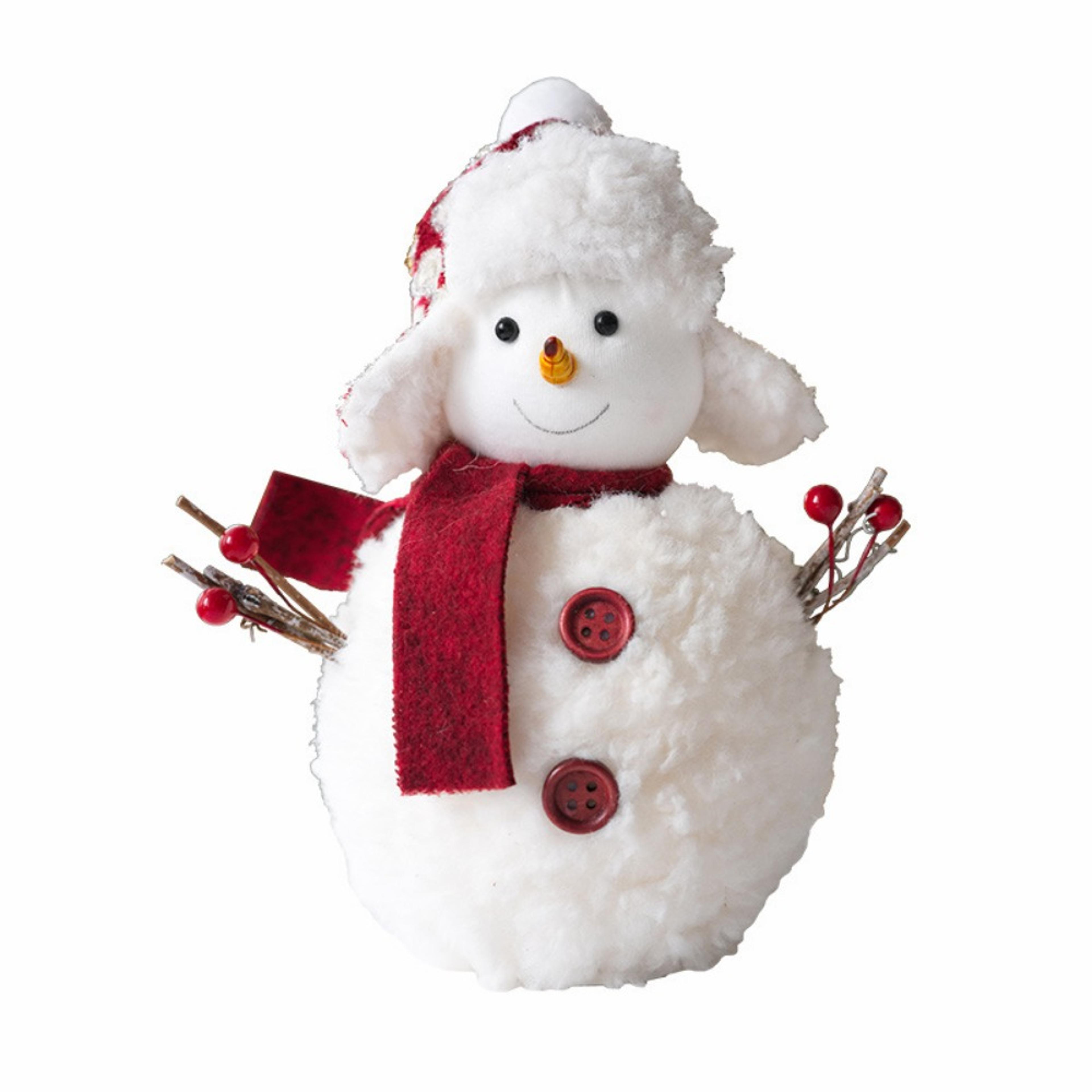 Christmas Snowman Doll Ornament Cute Plush Knitted Fabric Doll Cartoon Holiday Pendant Decoration F 2