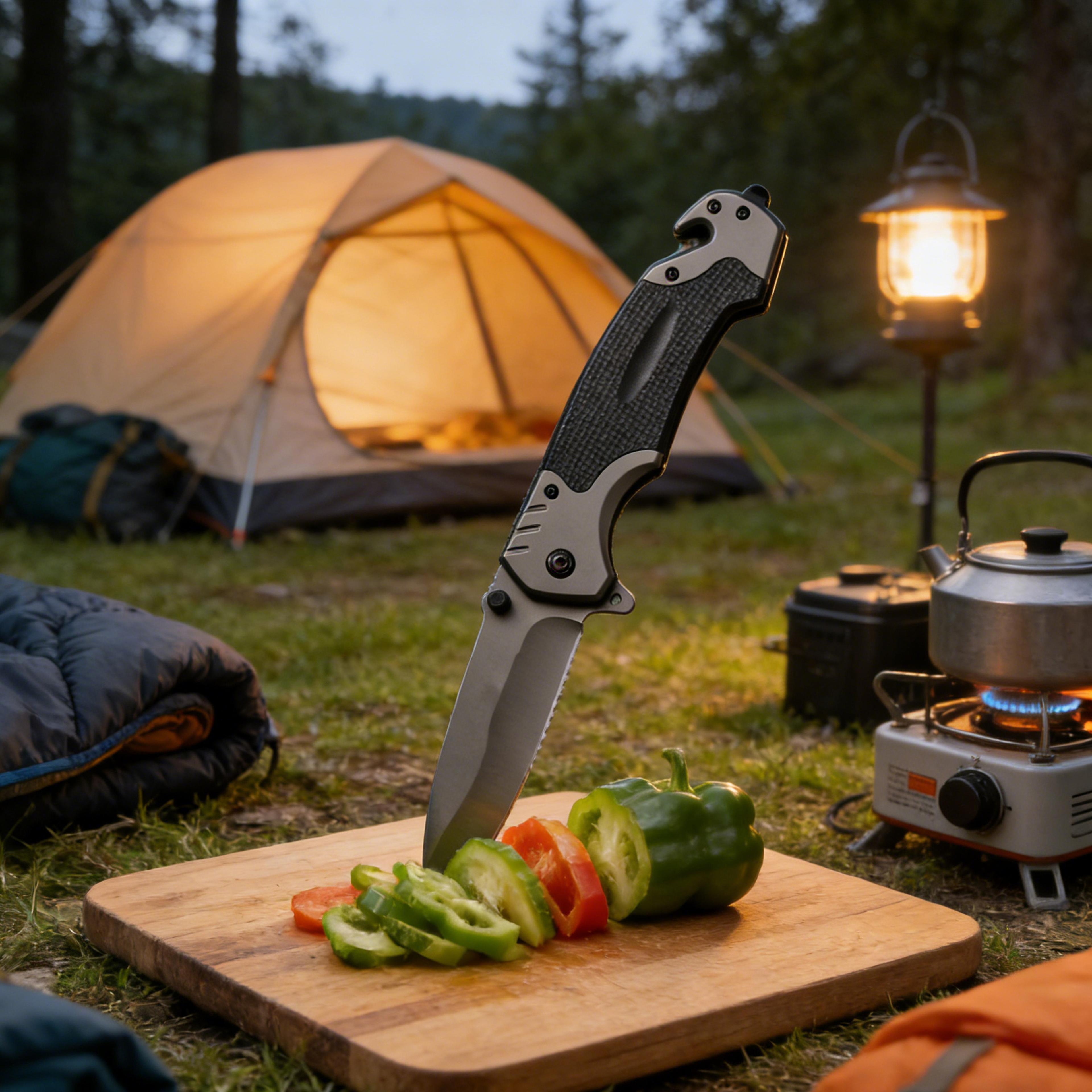 Folding Survival Pocket Knife For Camping Fishing  Outdoor Adventure 4