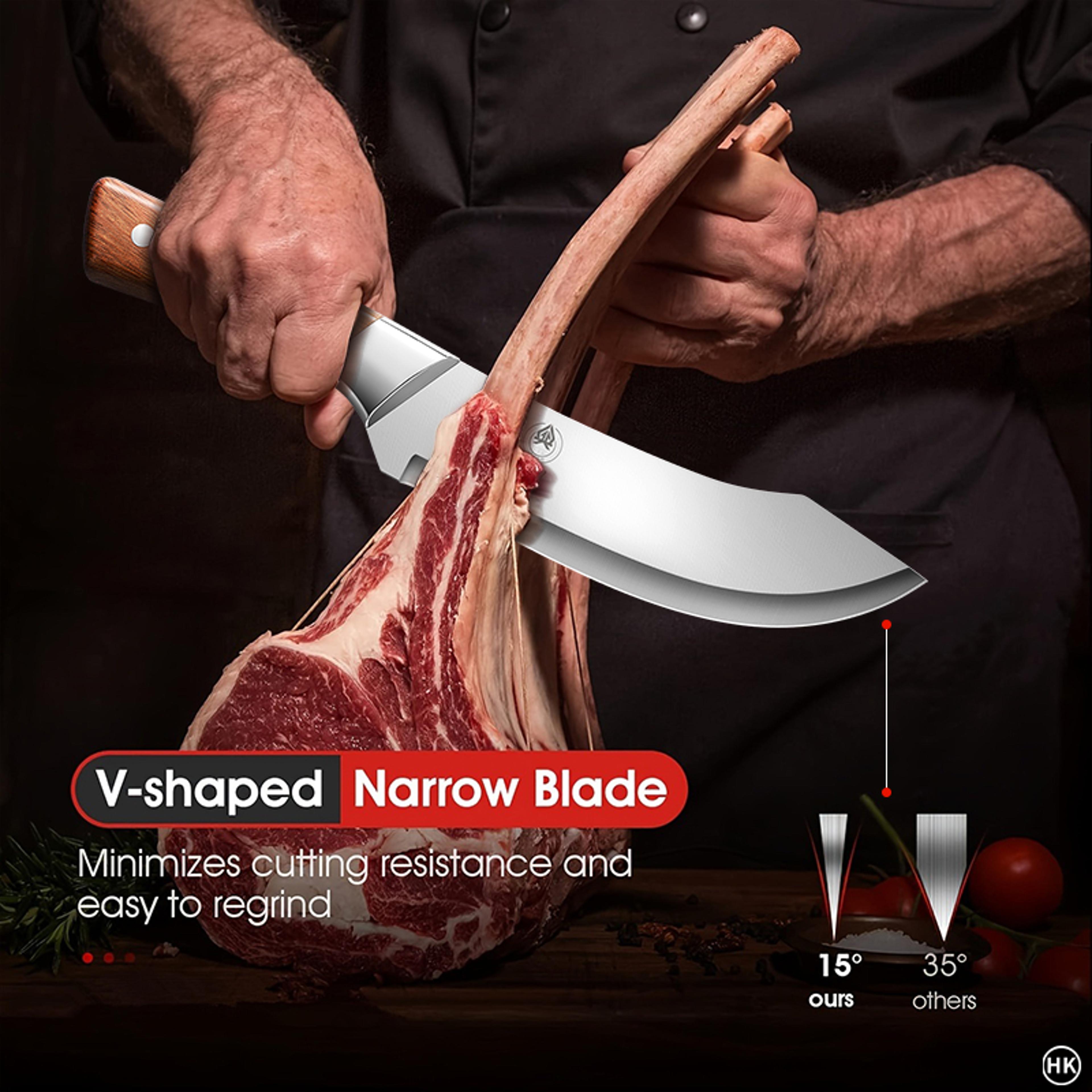 Curved Butcher Knife Ultra Sharp Stainless Steel Trimming  Boning Blade 1