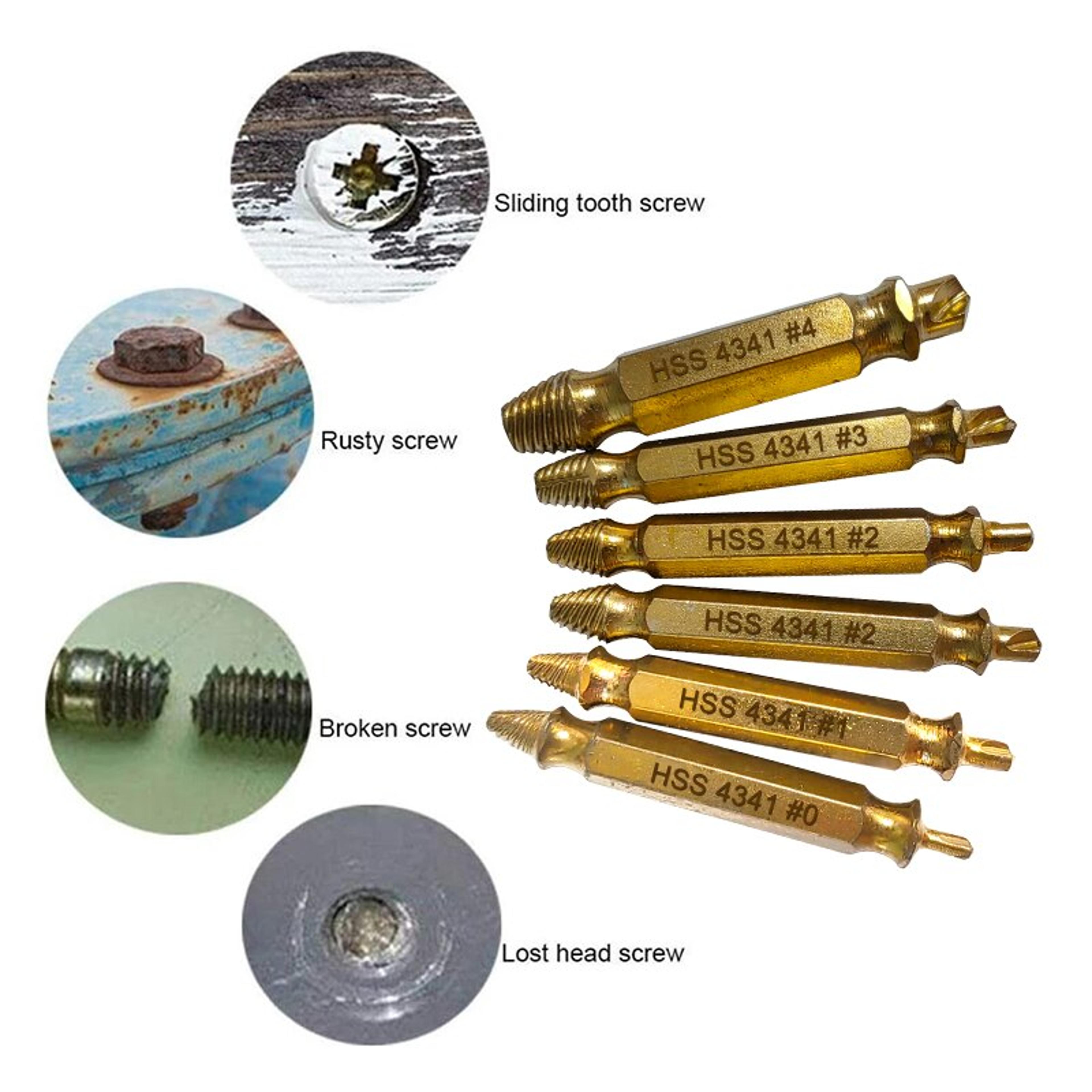 HSS Screw Extractor Set For Stripped And Broken Screw Removal 2