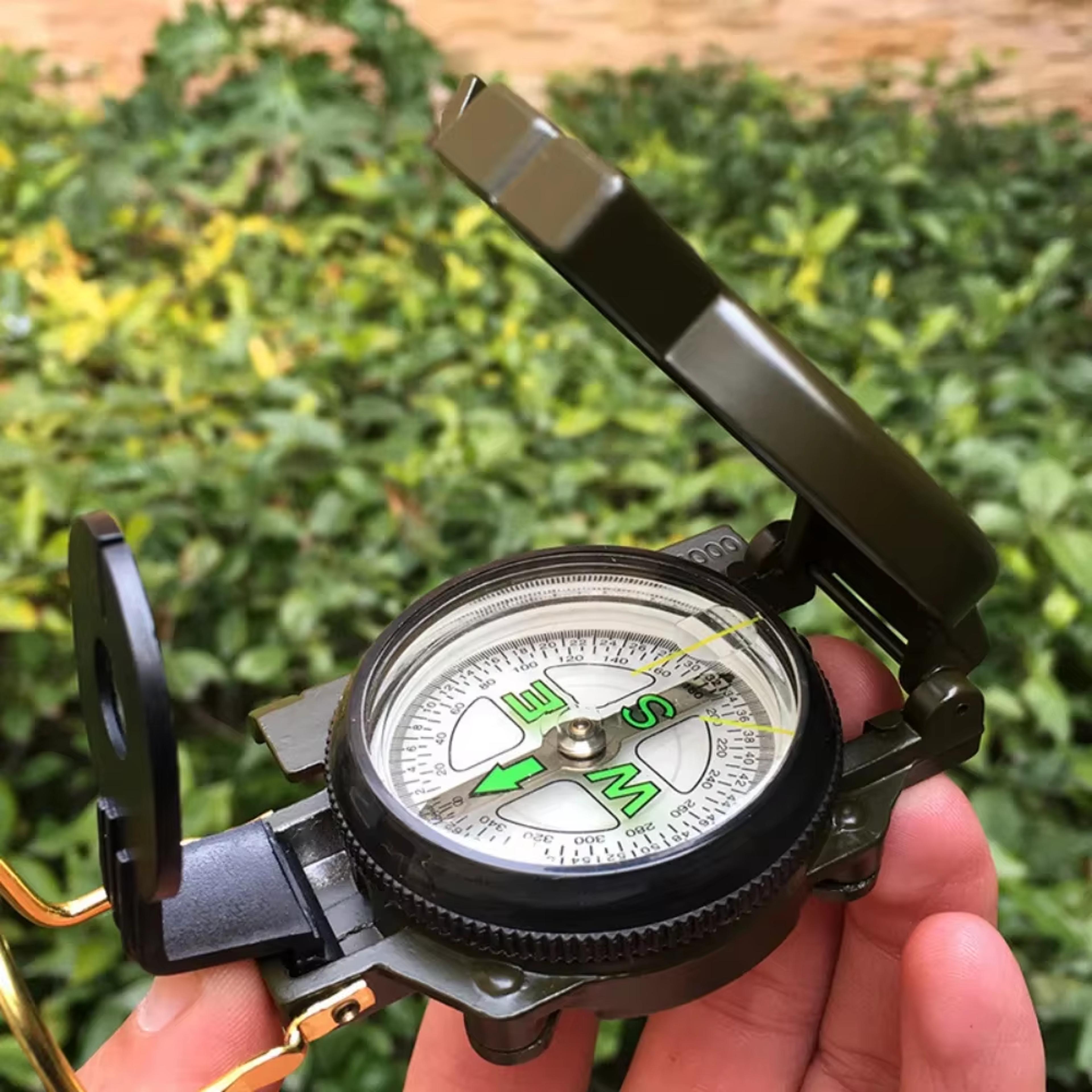 Precision Waterproof Military Lensatic Compass For Hiking Survival  Outdoor Navigation 1