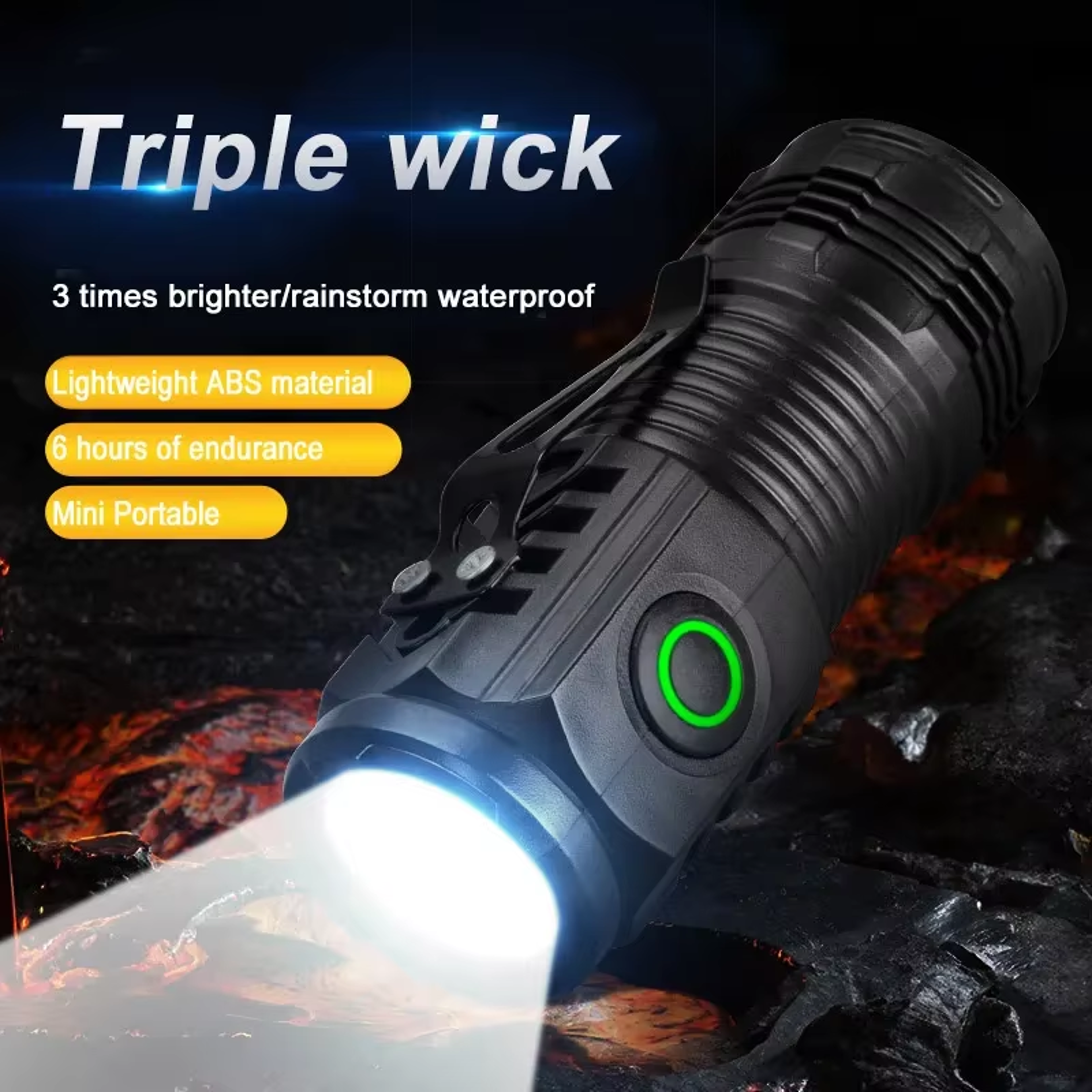 Ultra Bright USB Rechargeable Mini LED Flashlight With Pen Clip Pocket Torch 2
