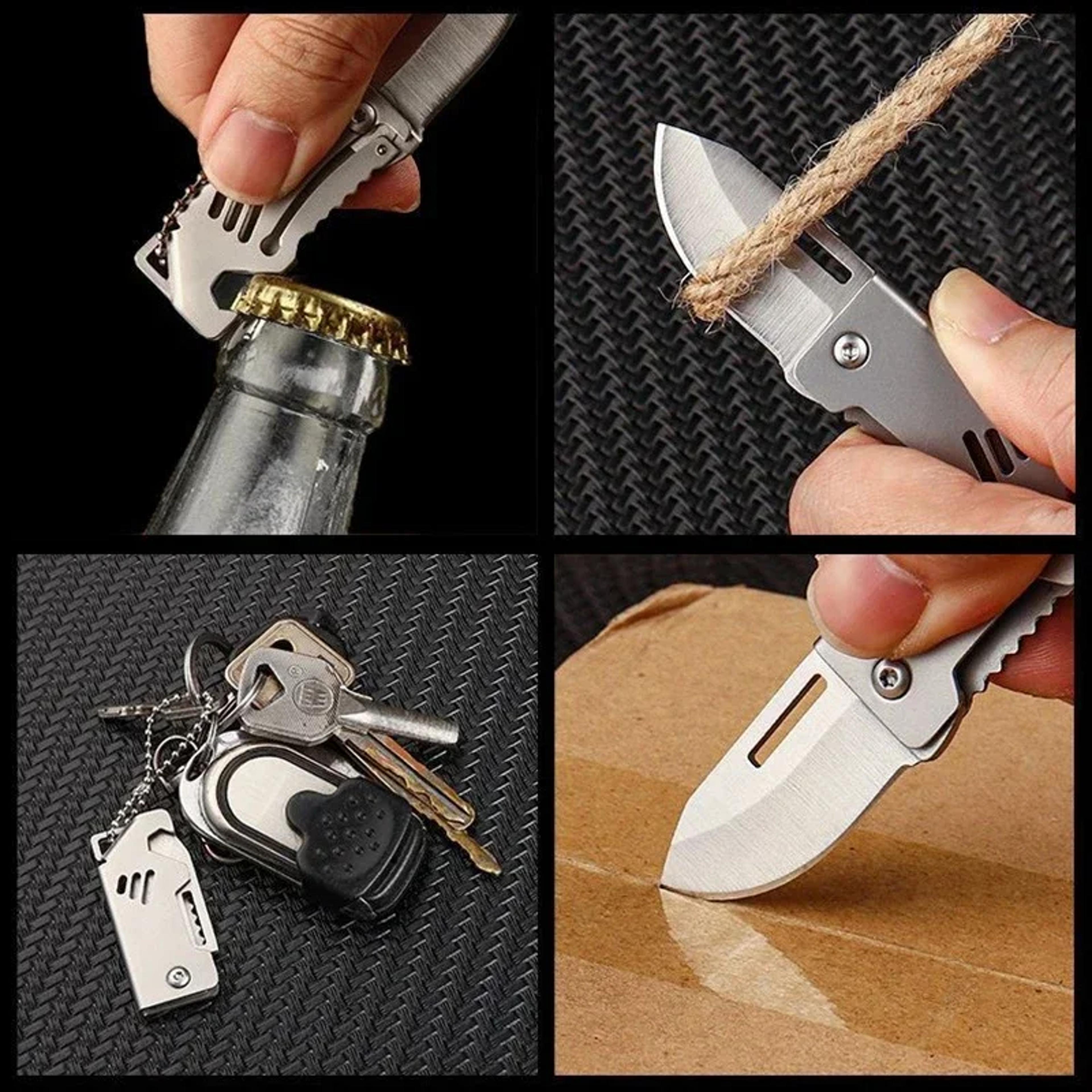 TrailGuard Mini Folding Pocket Knife Keychain Portable EDC Pocket Knife For Camping  Everyday Carry 4