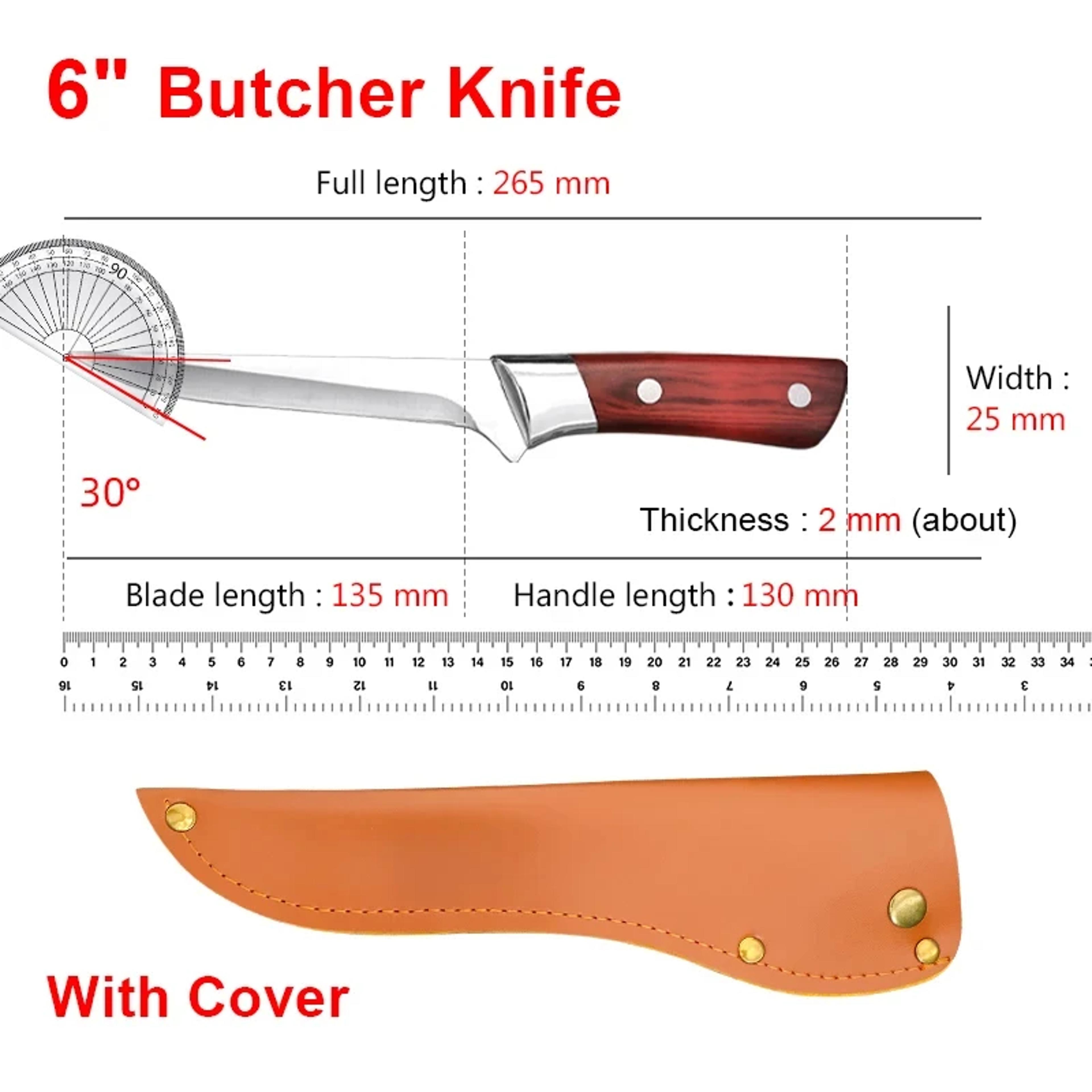 Premium Stainless Steel Kitchen Boning  Paring Knife With Protective Cover Multi Use Meat  Fruit Cu 5
