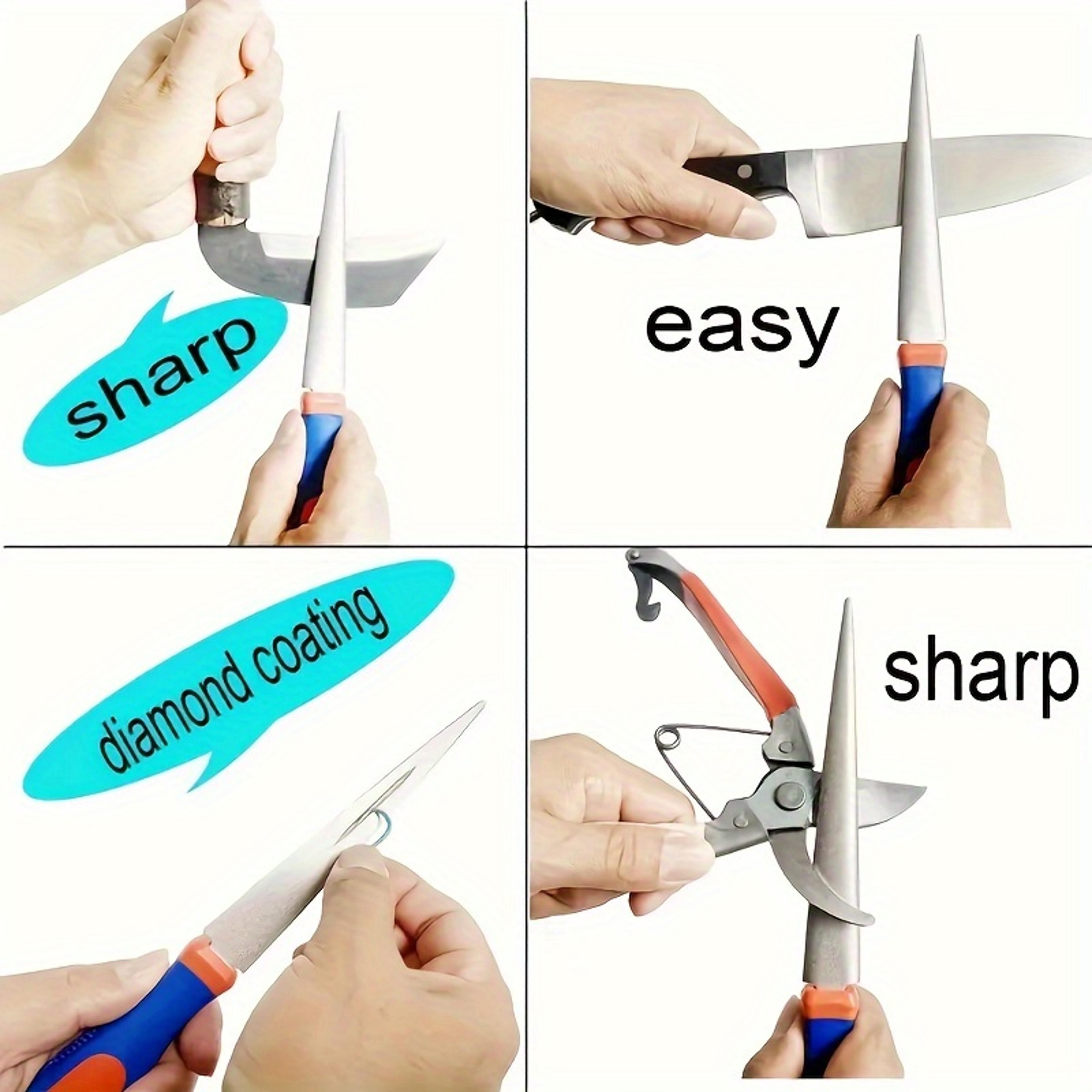 Premium Metal Dual Sided Diamond Sharpener  Garden Tool Sharpener For Scissors Pruners  Blades 2
