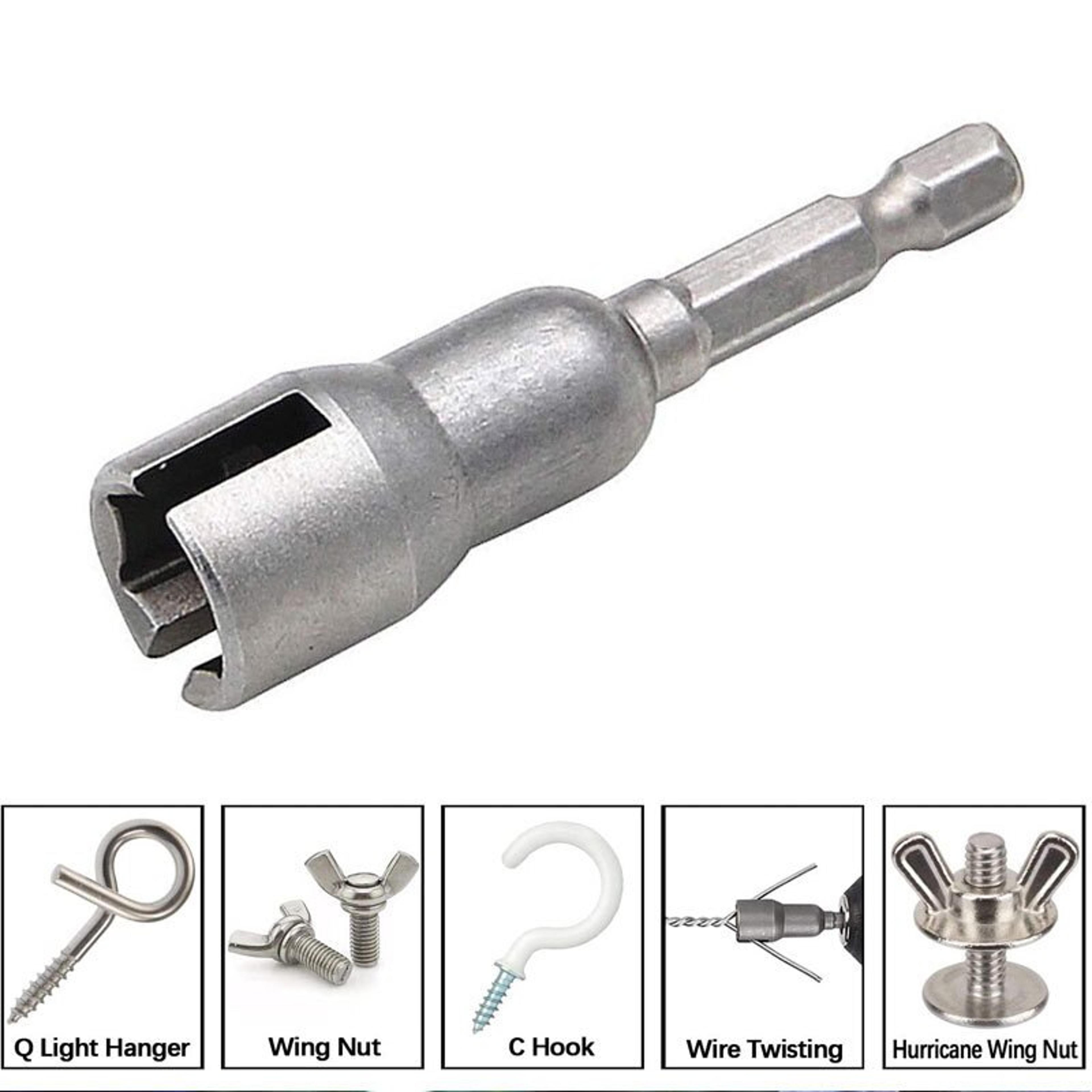 Natural Slotted Butterfly Hole Socket Wrench 65mm Hexagonal Handle Electric Screwdriver Wing Nut So 2