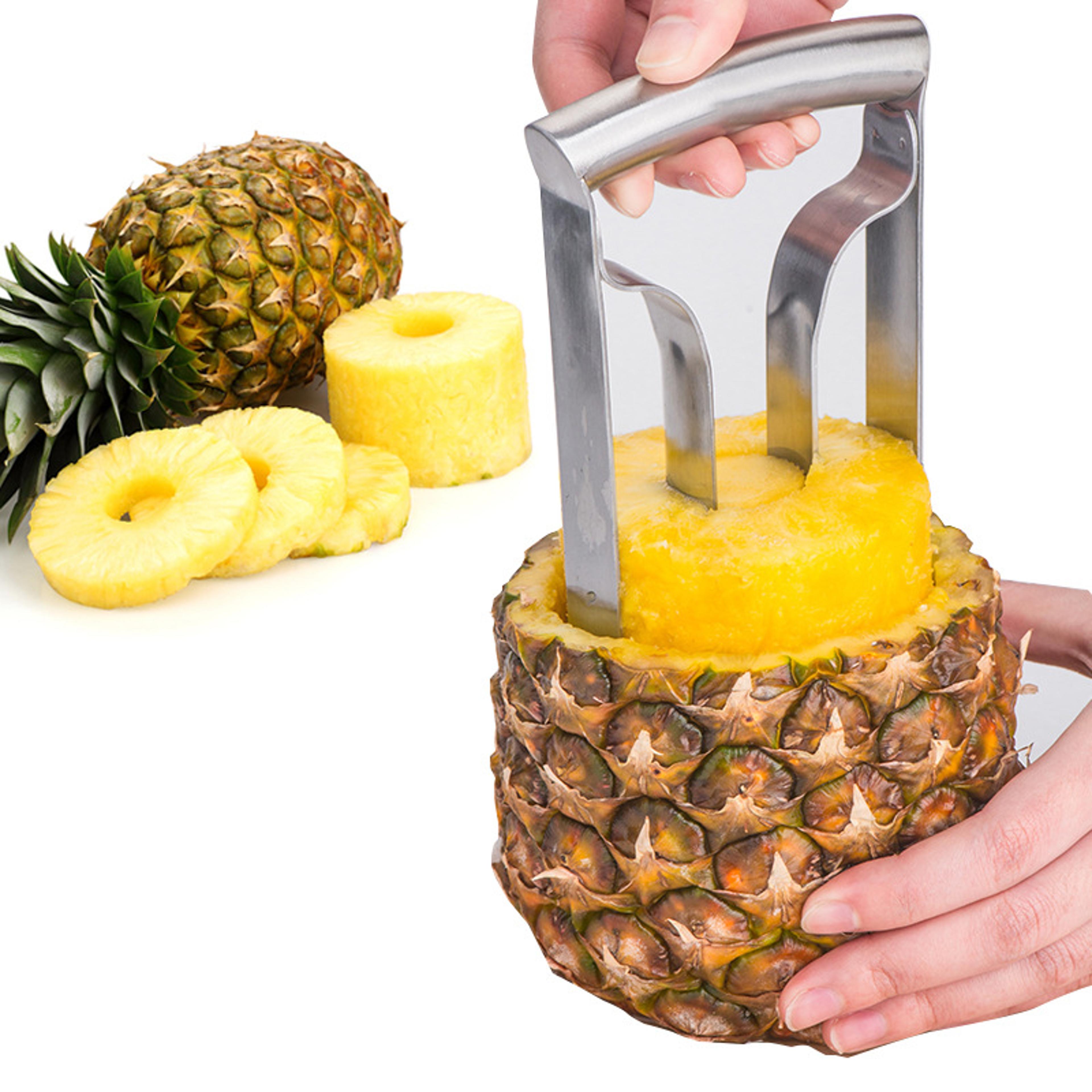 stainless steel pineapple corer and peeler cutter easy kitchen fruit slicer tool