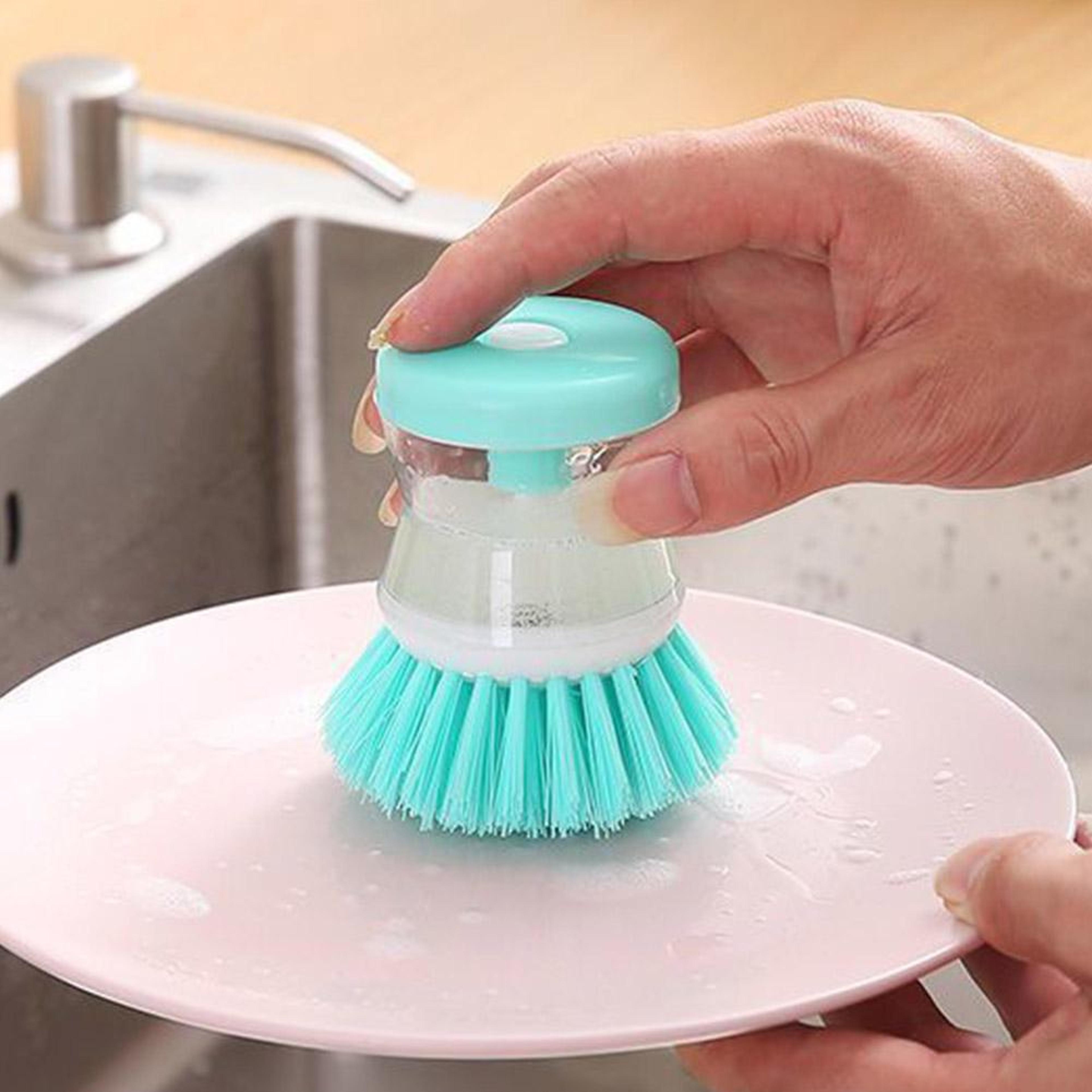 Soap Dispensing Dish Brush For Pots Pans  Everyday Kitchen Cleaning 0