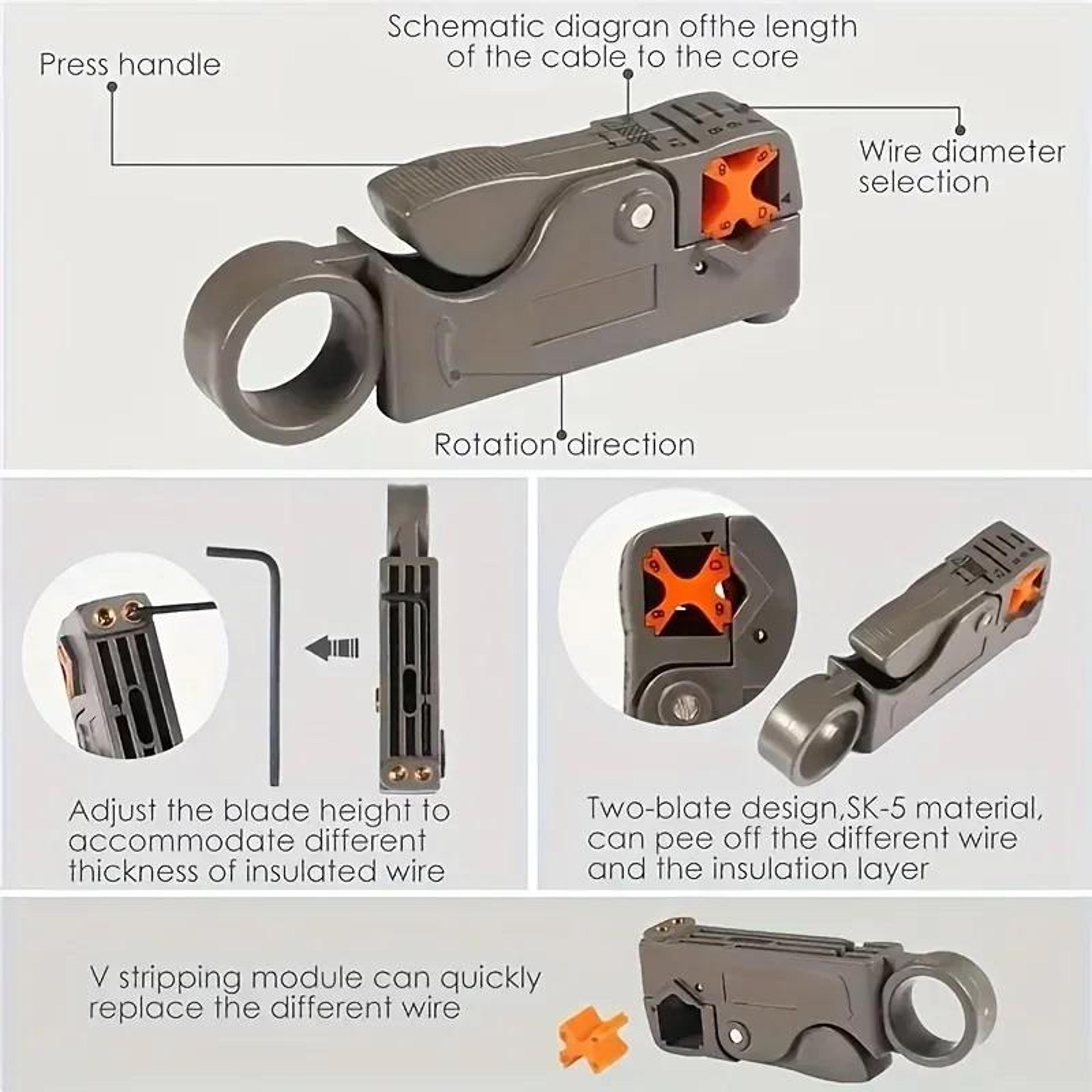 Automatic Wire Stripper  Cable Cutter Pliers For Electrical And Coaxial Cables 4