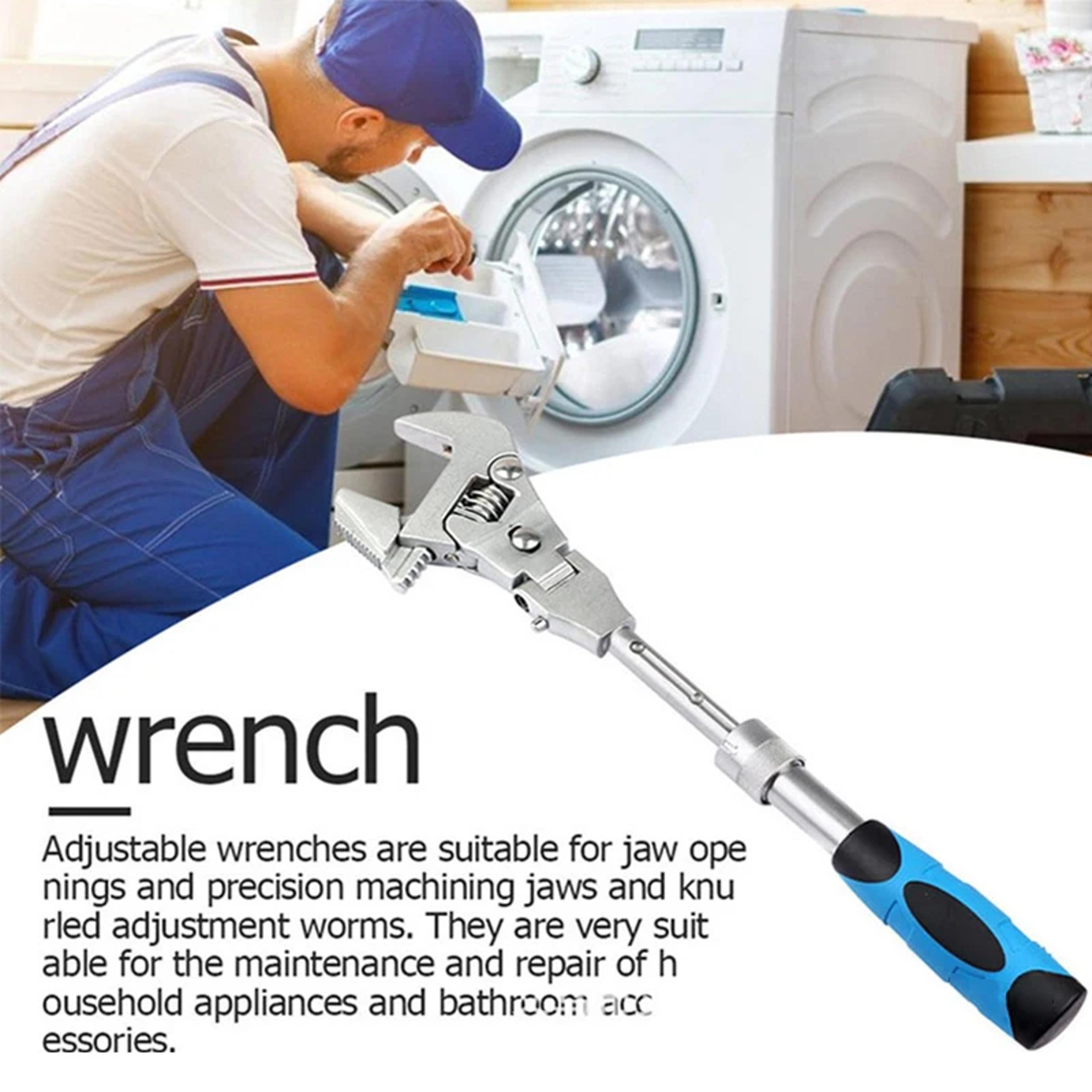 Adjustable Ratchet Wrench With Telescopic Handle  Folding Head 3