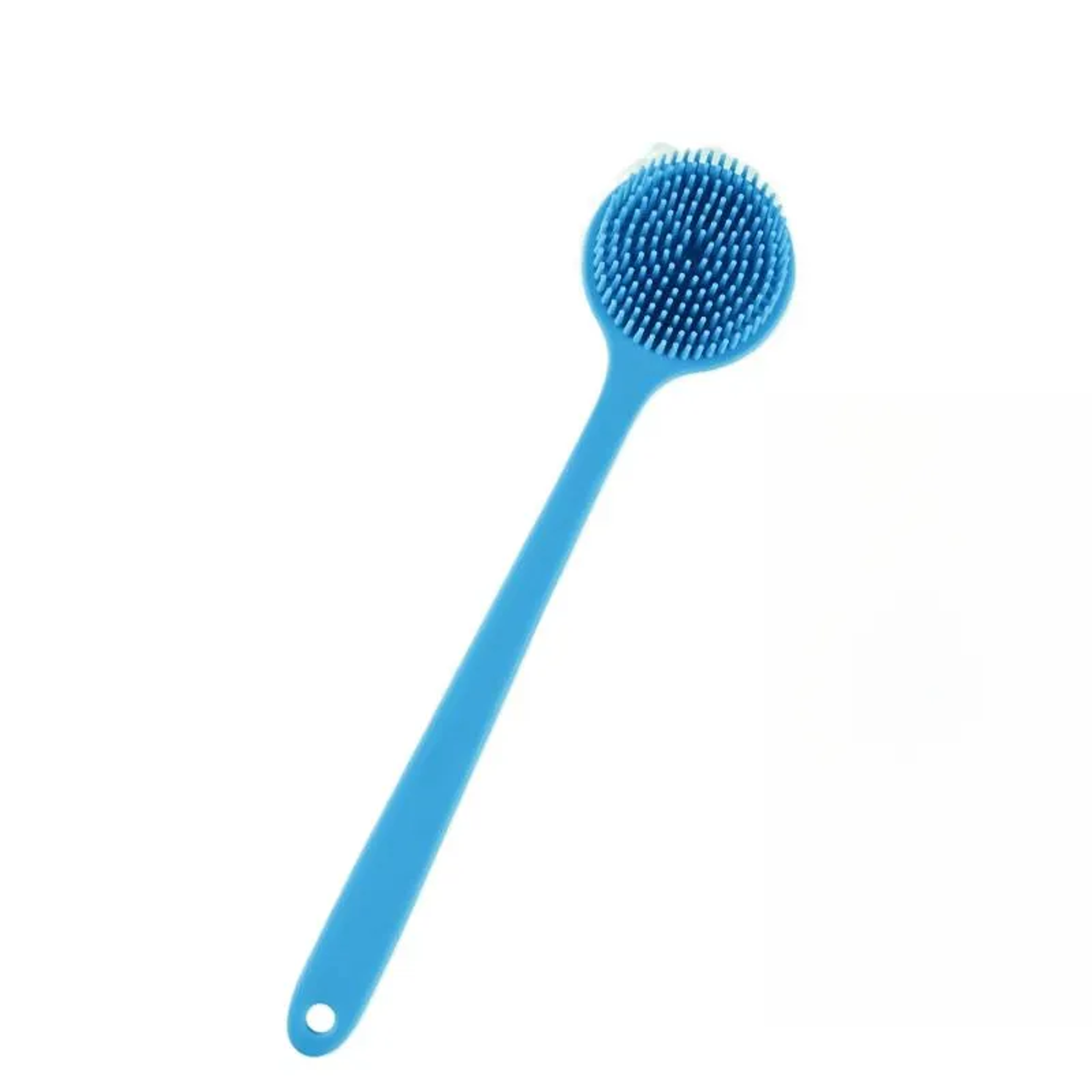 DoubleSided Silicone Bath Brush  Back Scrubber With Long Handle 2