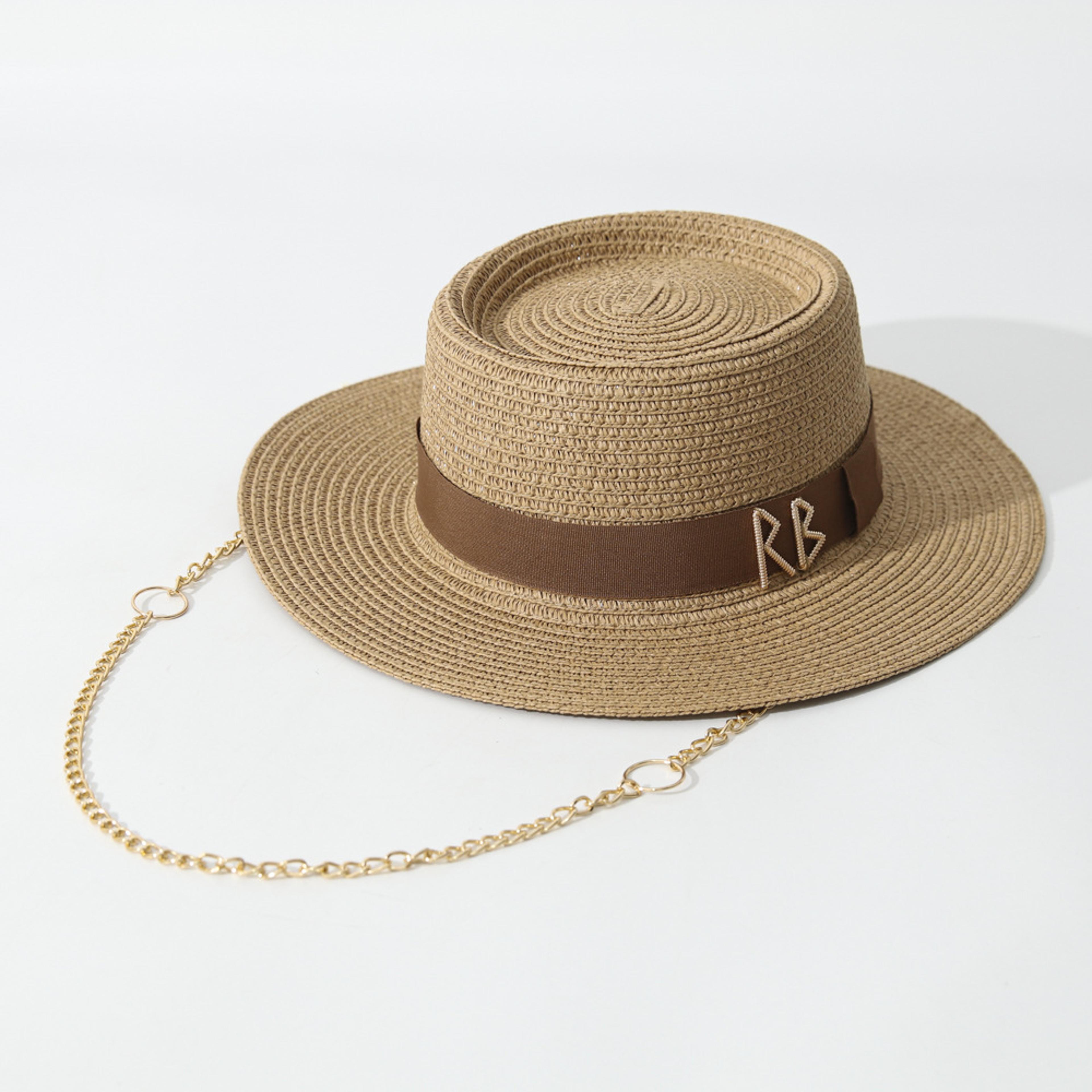 elegant ribbon wide brim straw sun hat for women beach travel & garden parties