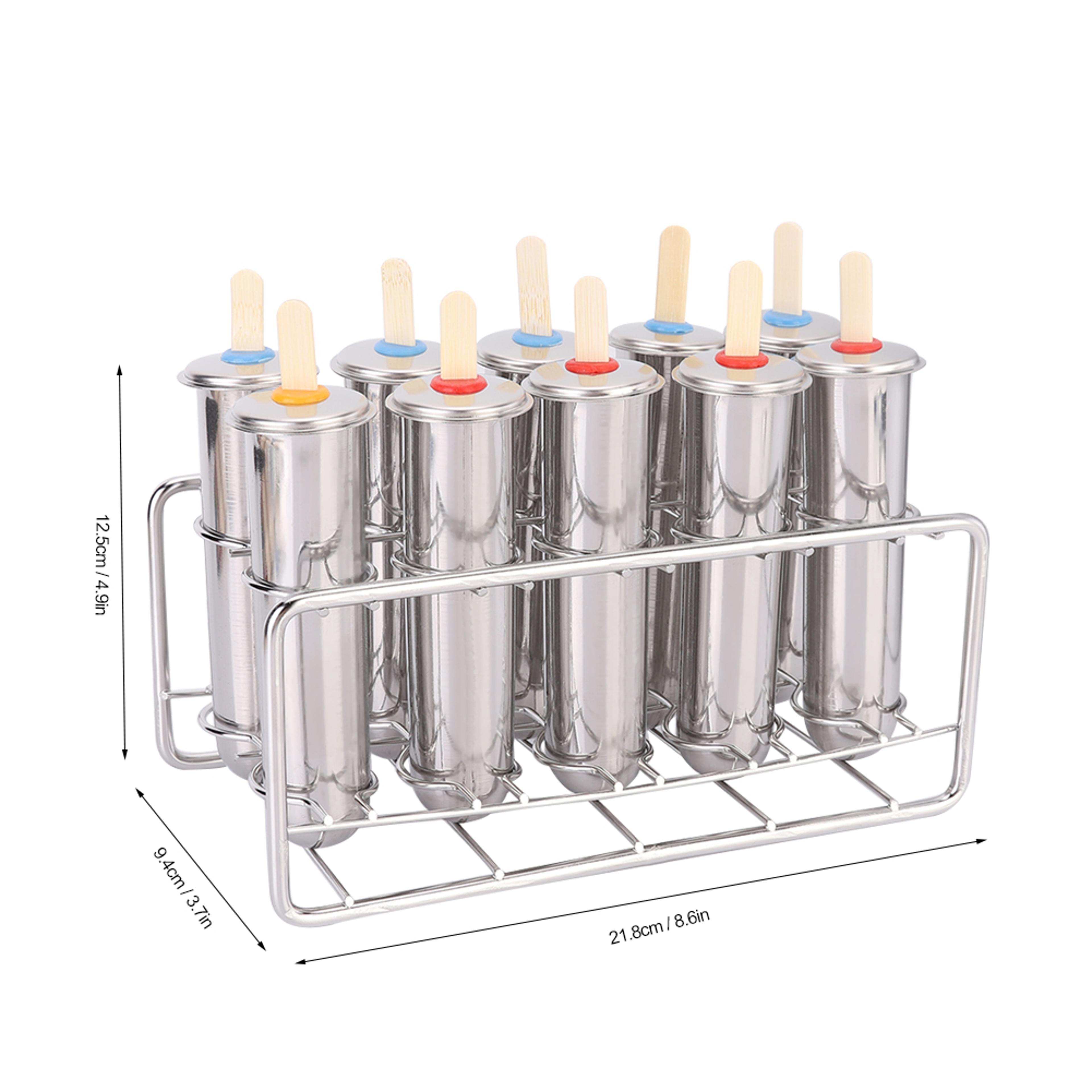Premium Stainless Steel Popsicle Mold Set With Rack  Reusable Ice Pop  Homemade Ice Cream Maker 2