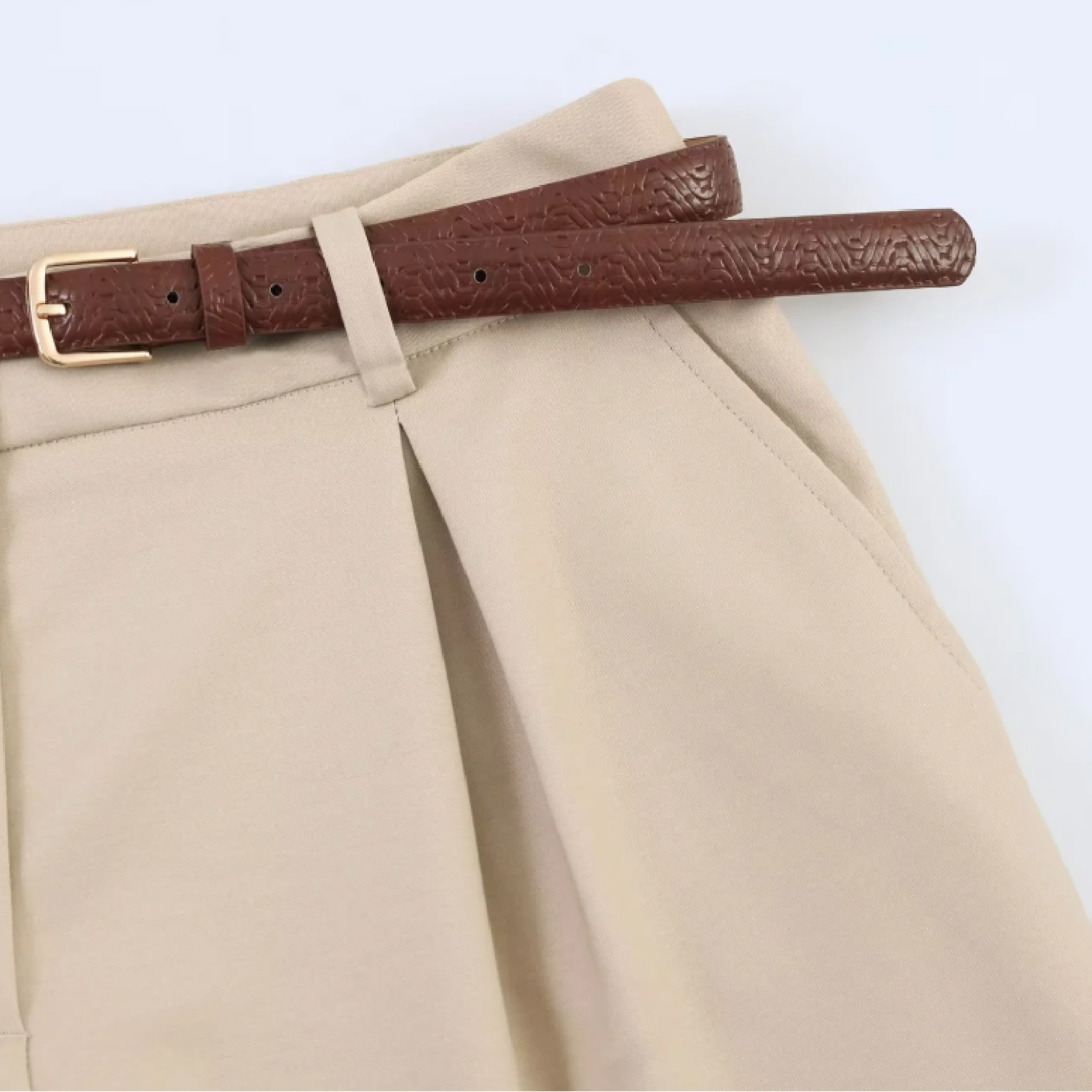 High Waisted Womens Shorts With Belt Elegant Casual Summer Tailored Shorts 6