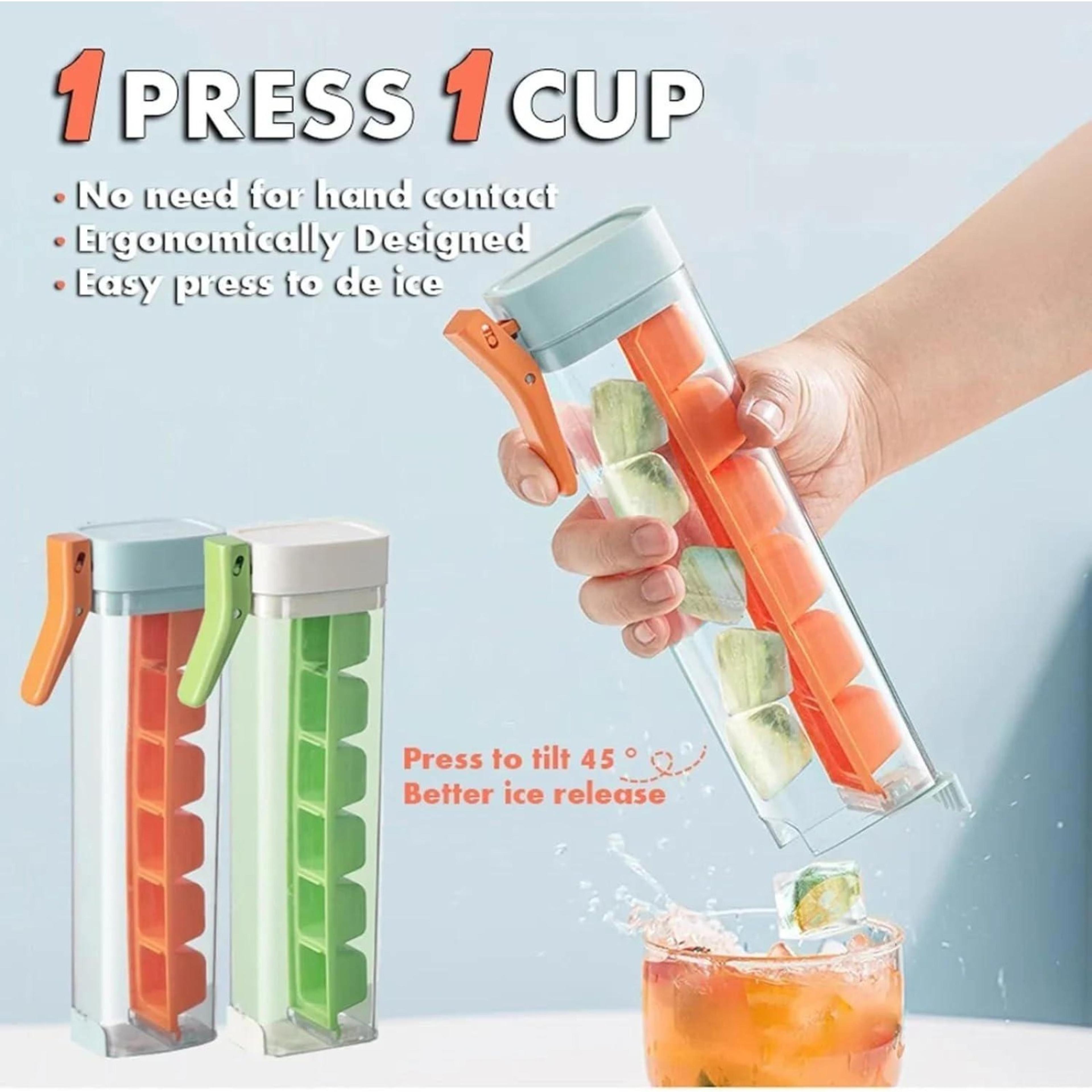 One Press Silicone Ice Cube Tray With Easy Release Square Cubes 2