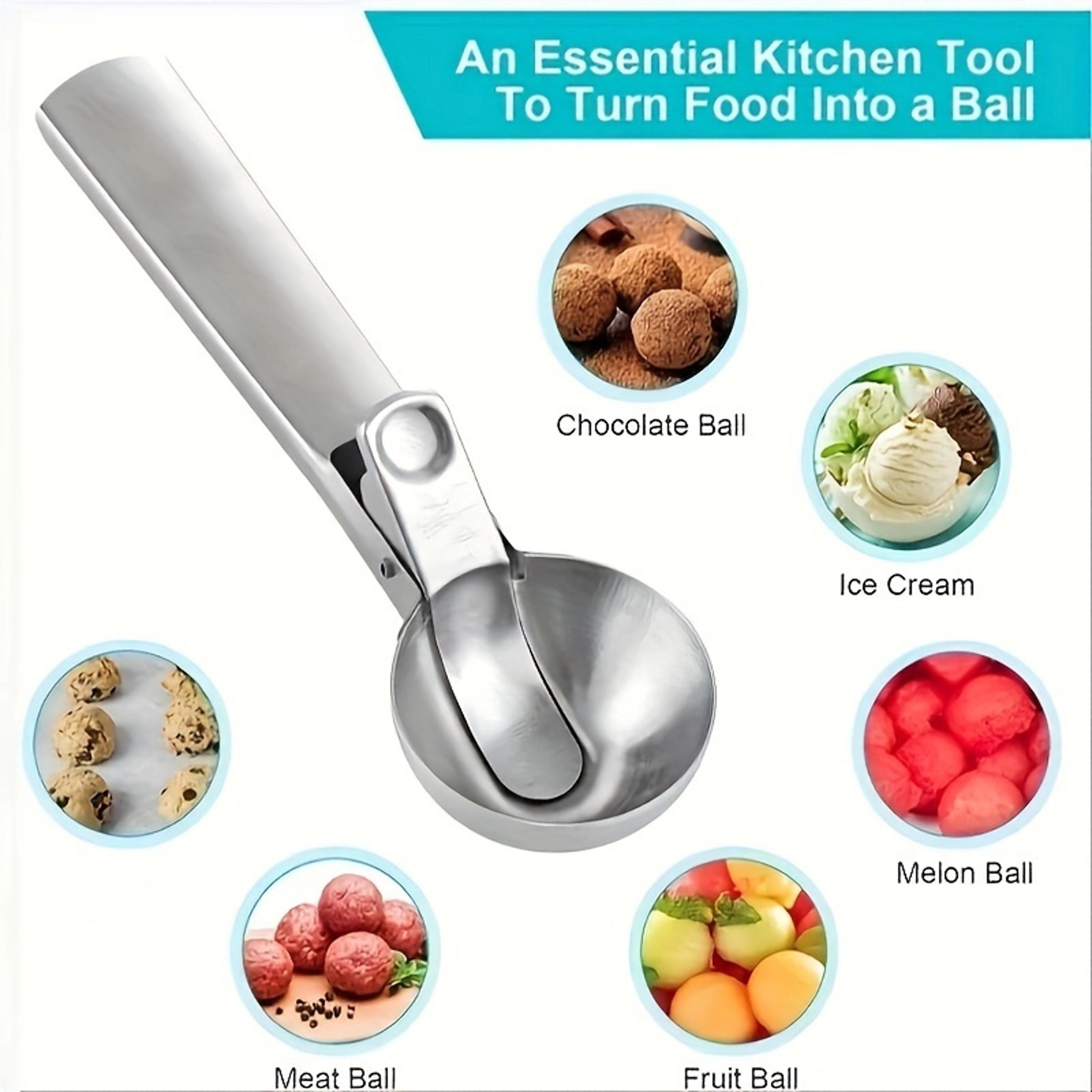 Stainless Steel Ice Cream  Fruit Ball Scoop Spoon 3