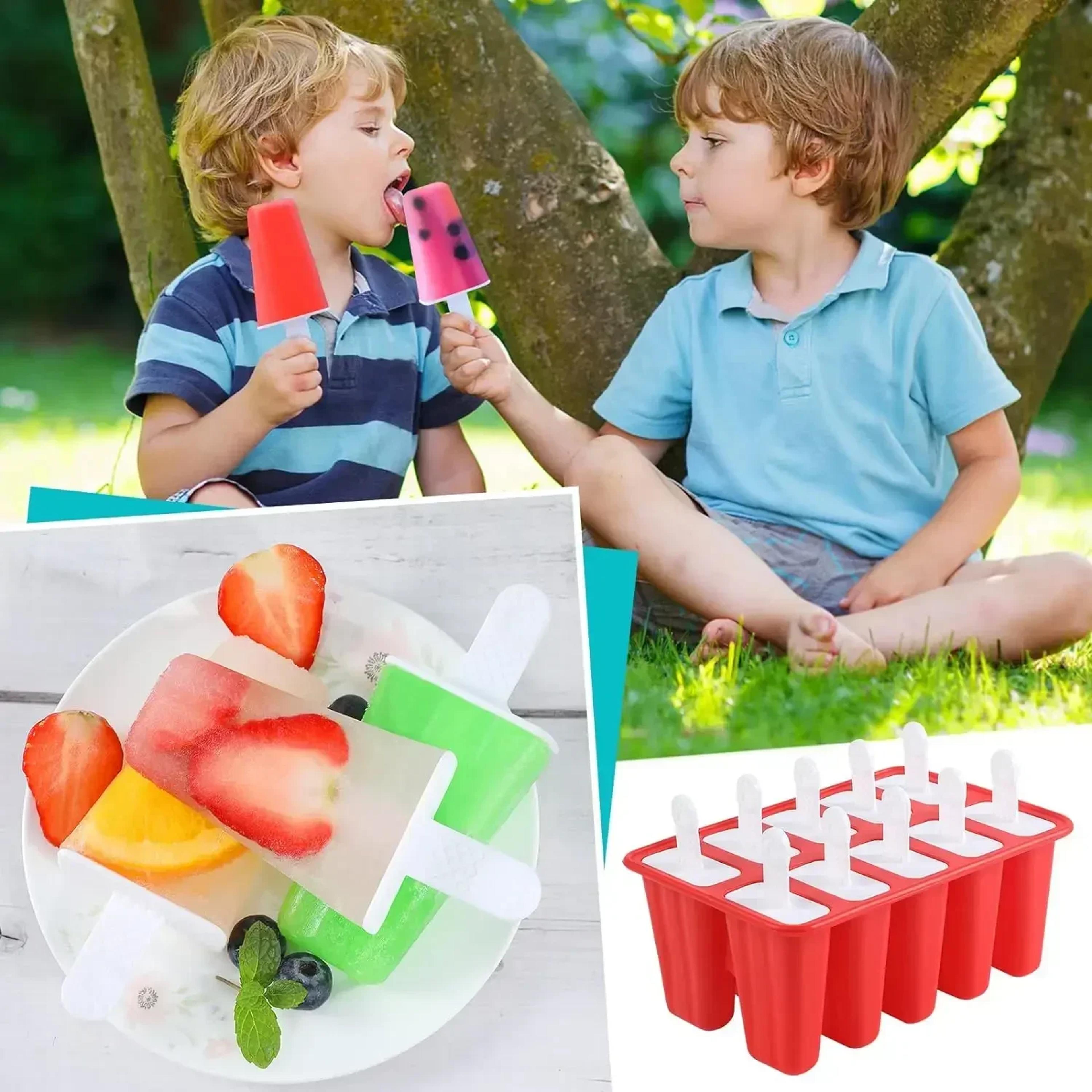 Silicone Popsicle Molds BPA Free Ice Pop Molds With Funnel And Cleaning Brush Reusable Popsicle Mak 4