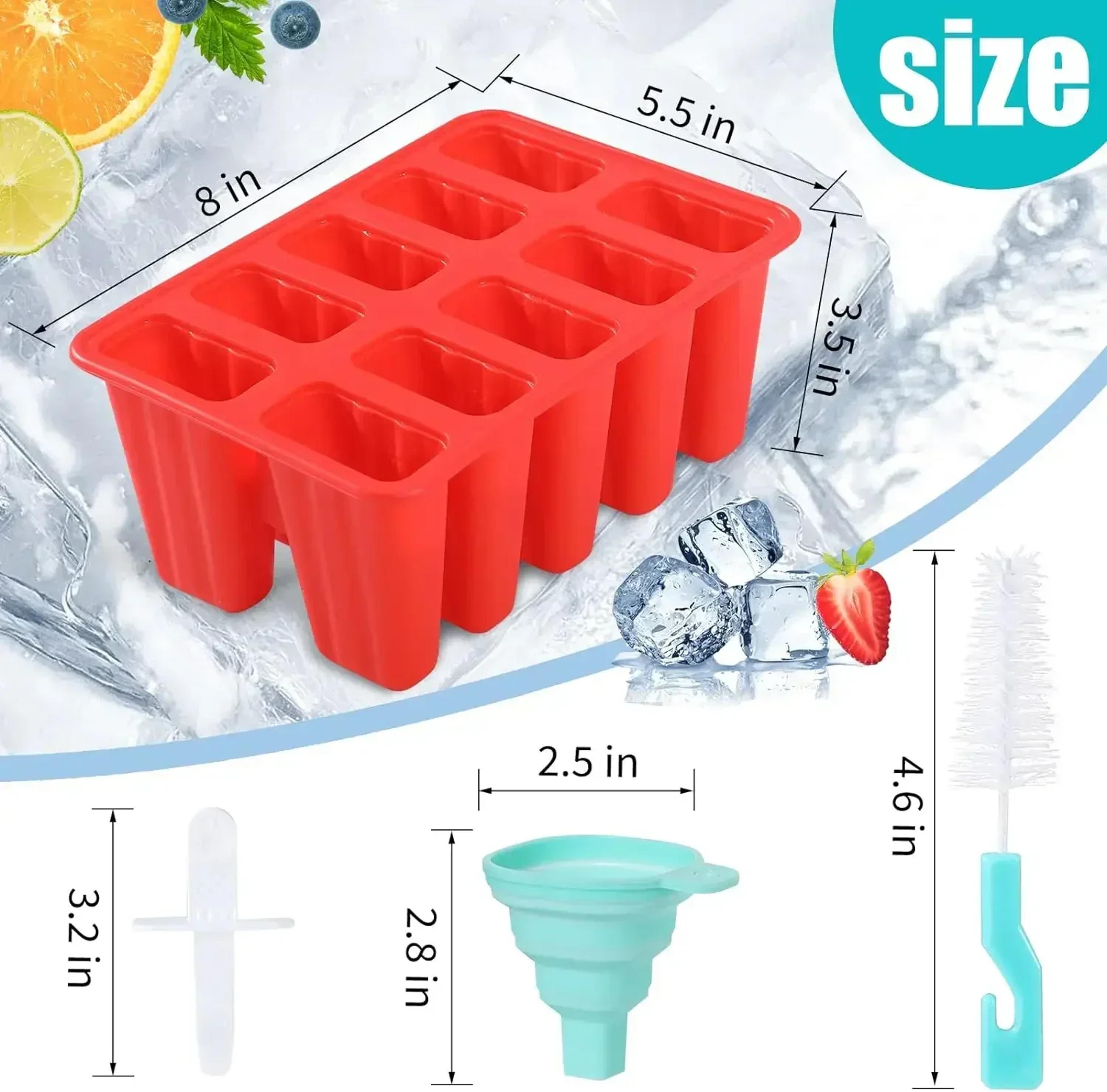 Silicone Popsicle Molds BPA Free Ice Pop Molds With Funnel And Cleaning Brush Reusable Popsicle Mak 6