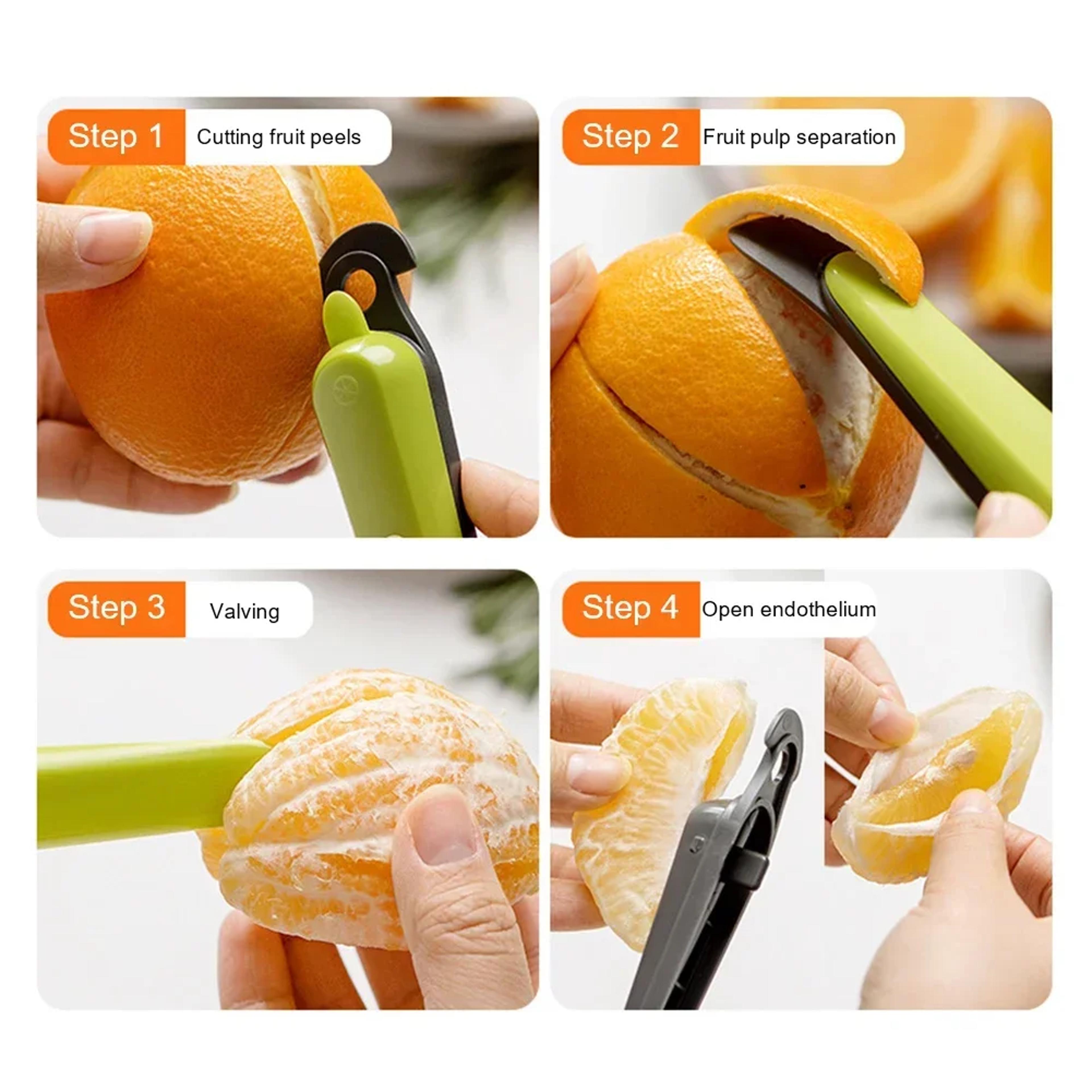 Multi Function Citrus Fruit Peeler Tool For Orange Grapefruit  Pomelo Easy Grip Kitchen Gadget 4
