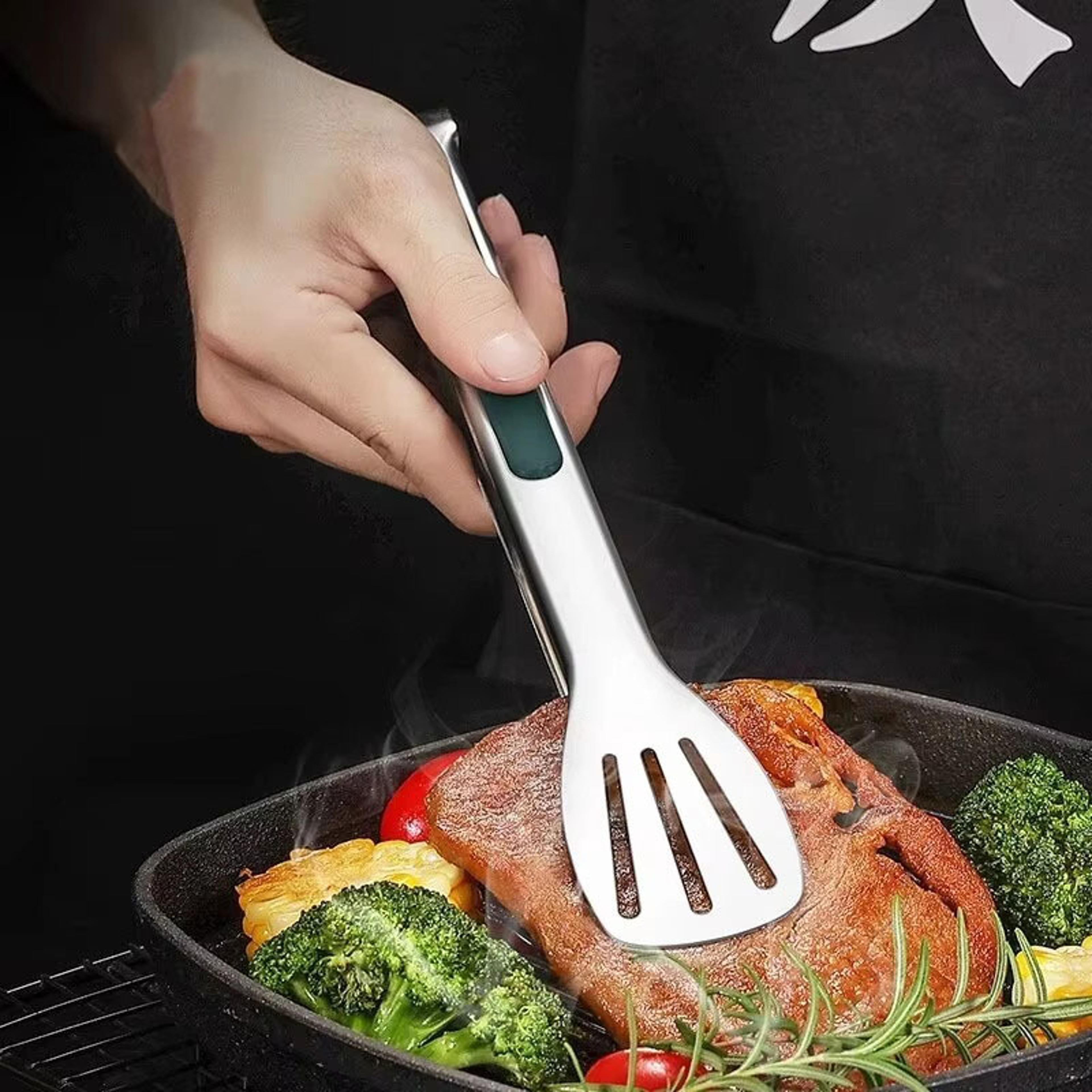 Stainless Steel Food Tongs For BBQ Salad  Serving 5
