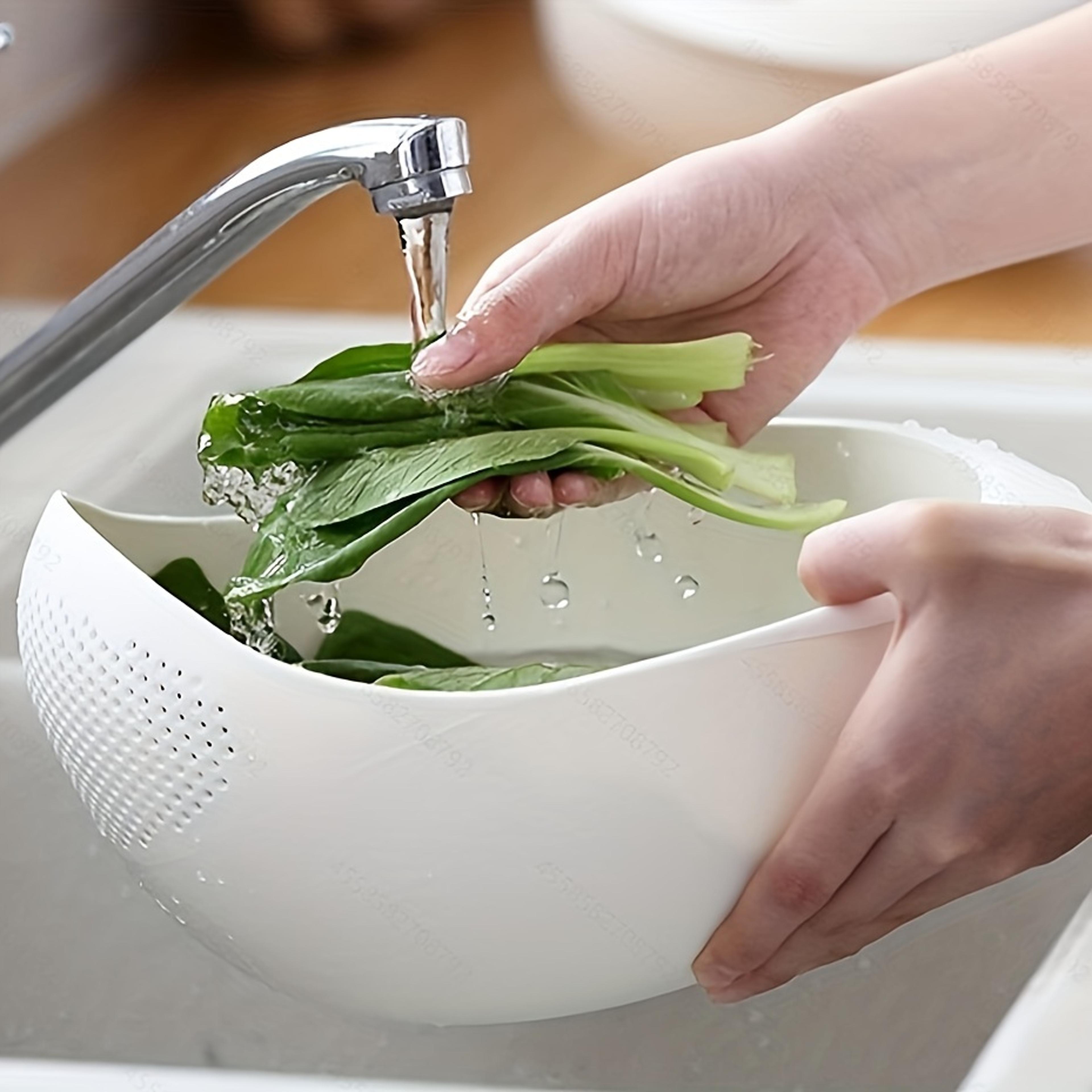 Multi Purpose Rice Strainer  Vegetable Drain Basket Kitchen Colander Sieve 2