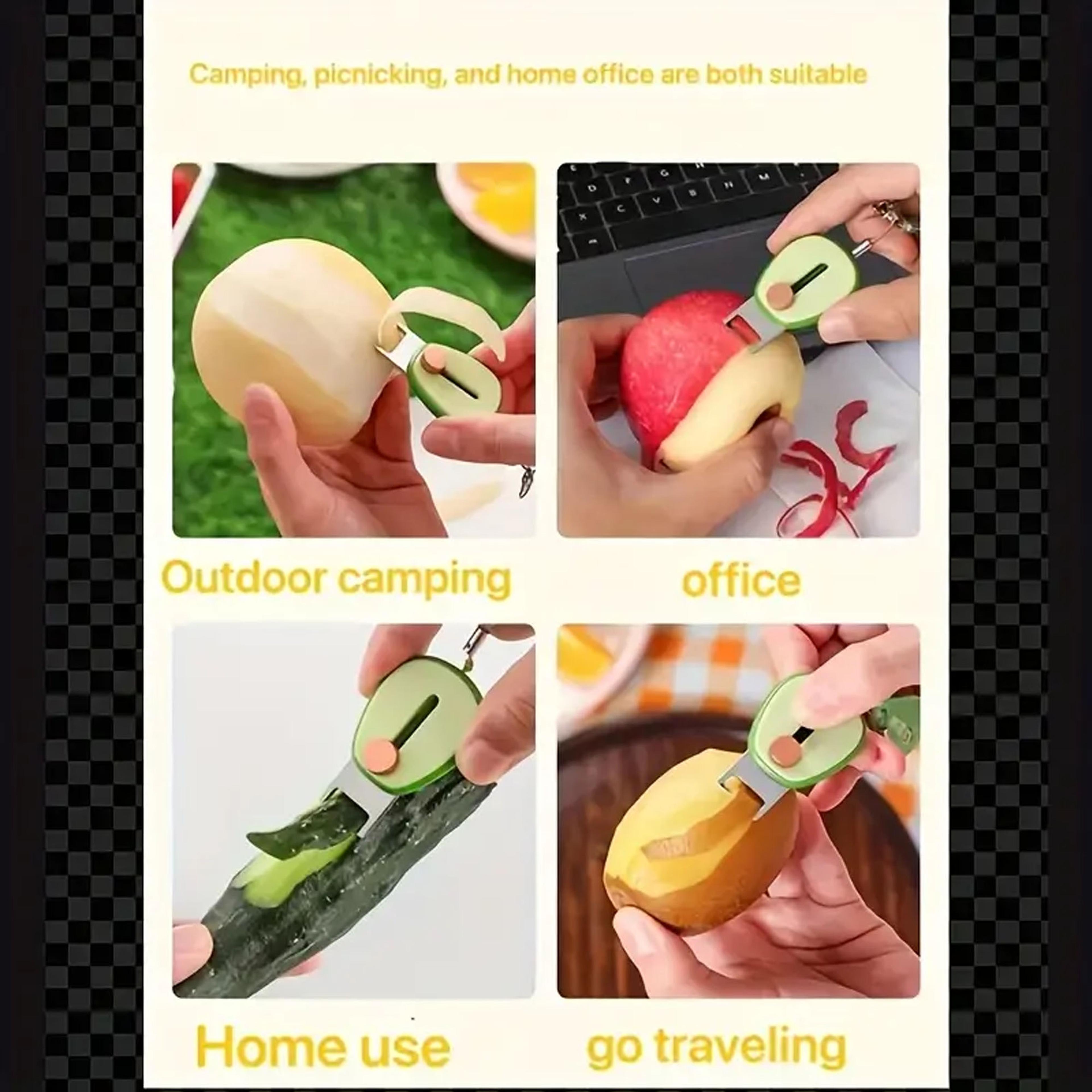 Portable Retractable Keychain Vegetable Peeler Knife Stainless Steel Outdoor Mini Fruit Peeler 3