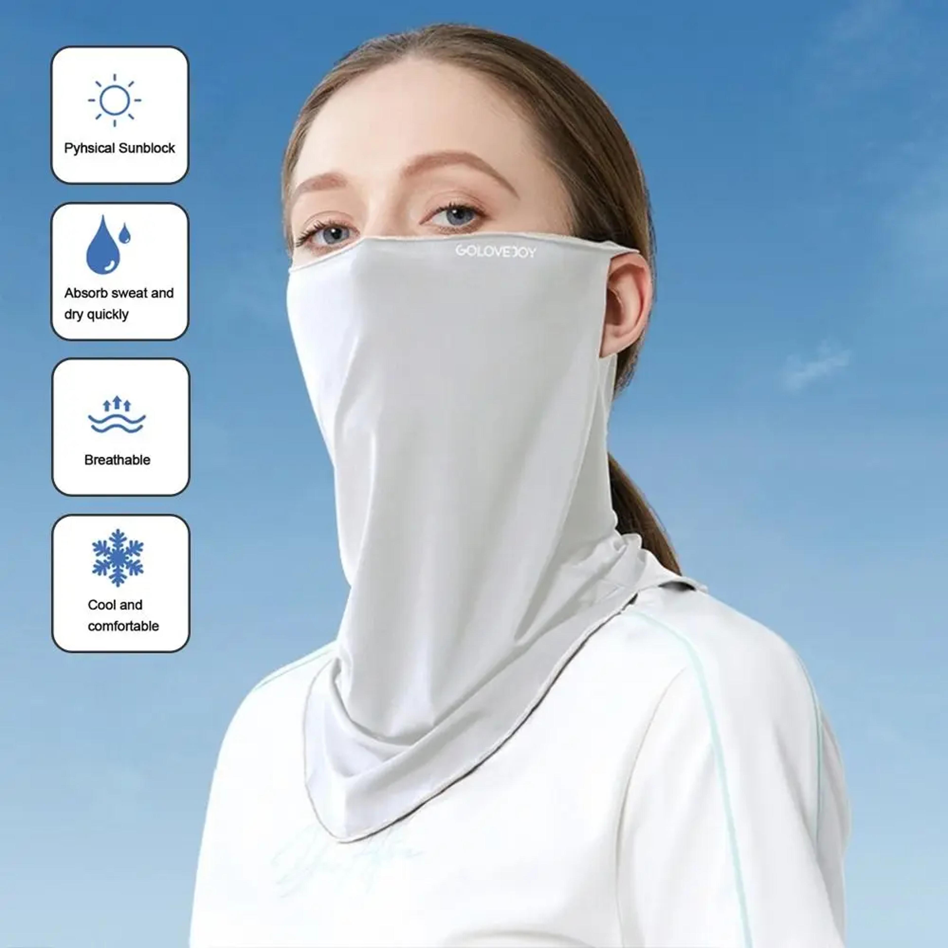 UV Cooling Ice Silk Face  Neck Shield Mask For Women 7