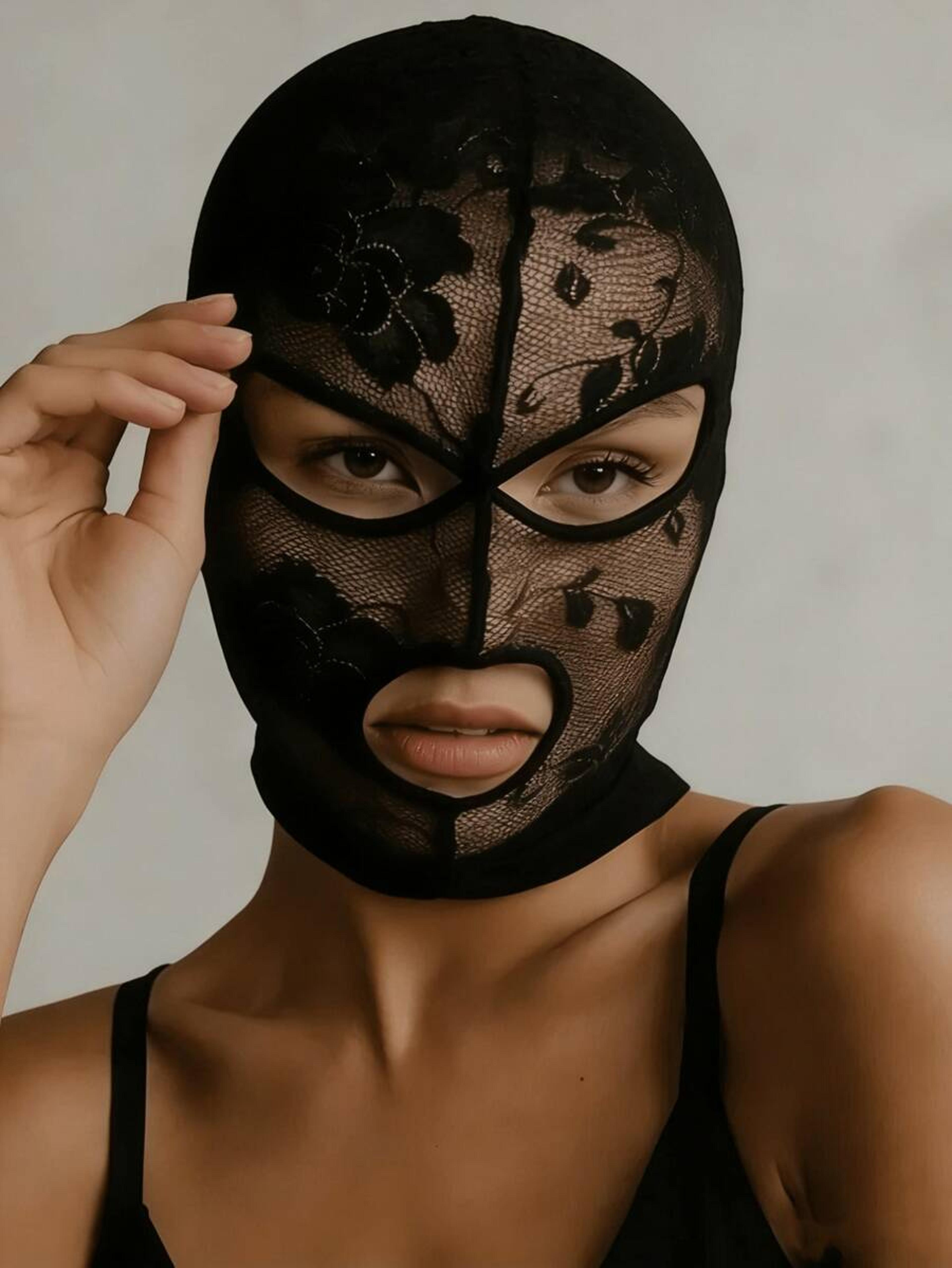Gothic Lace Full Face Mask Venetian Mask For Masquerade Costume  Performance Wear 0