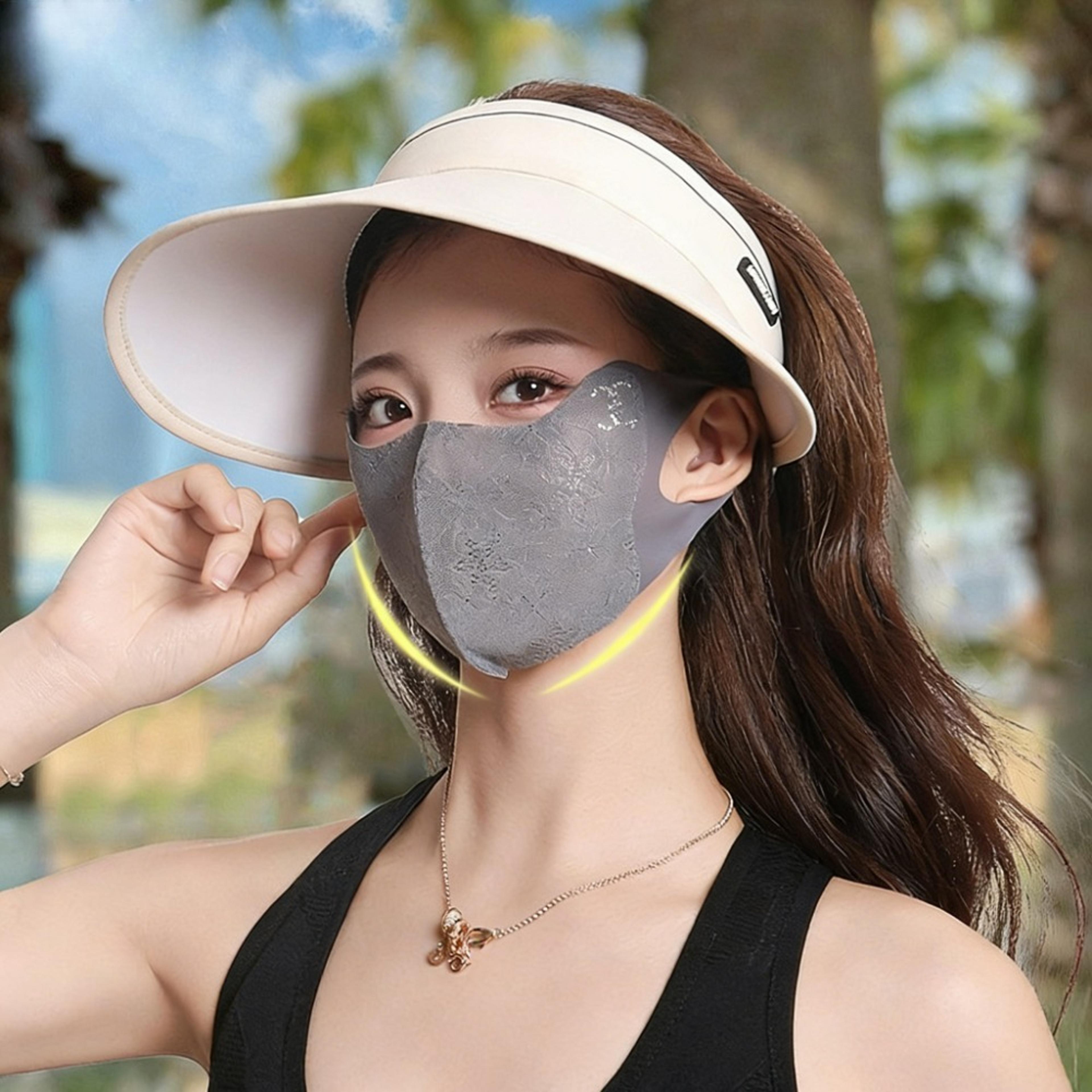 Ice Silk Cooling Face Mask For Sun Protection Breathable Outdoor Face Cover 5