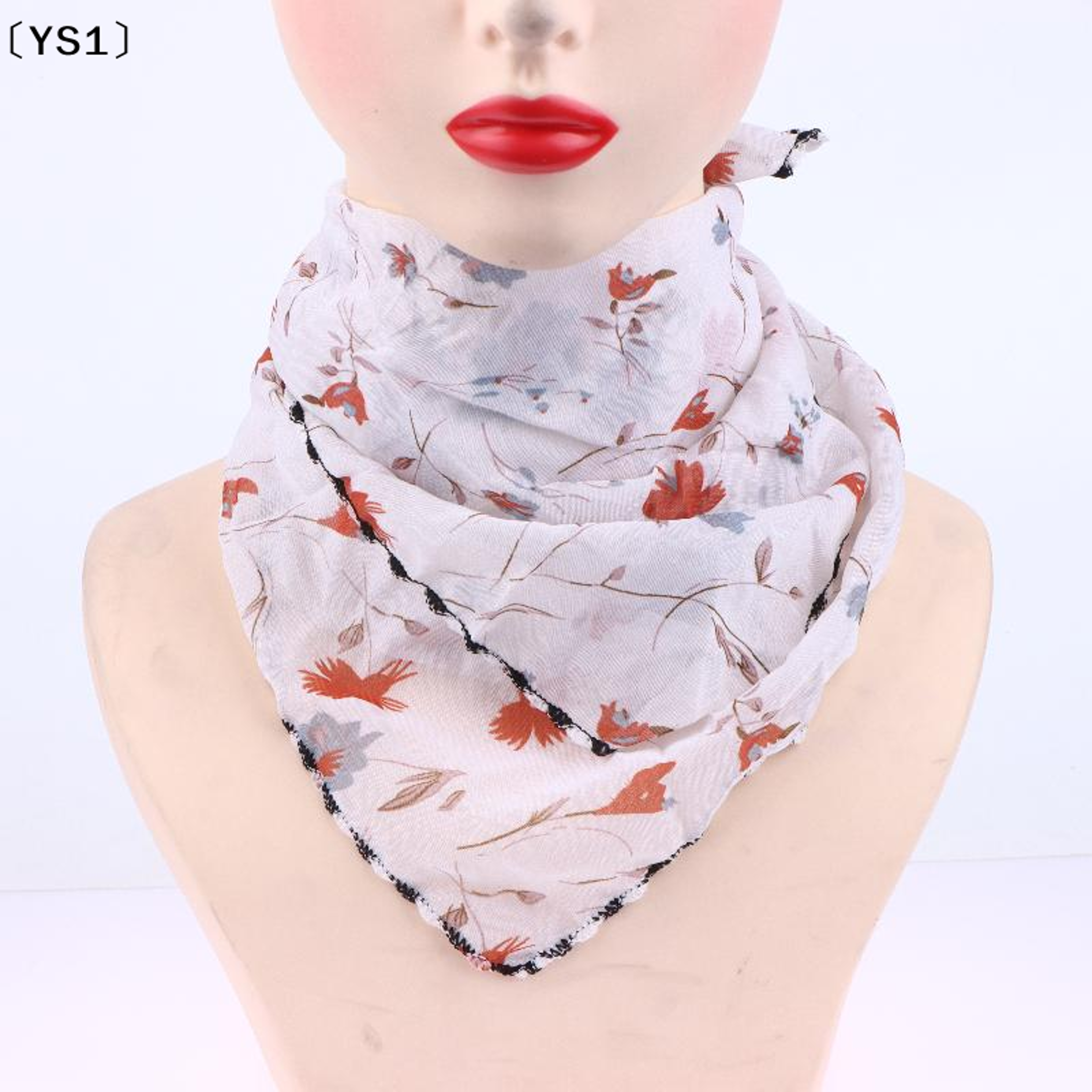 Floral Ice Silk Sun Protection Scarf Mask For Women Adjustable Face  Neck Cover 7