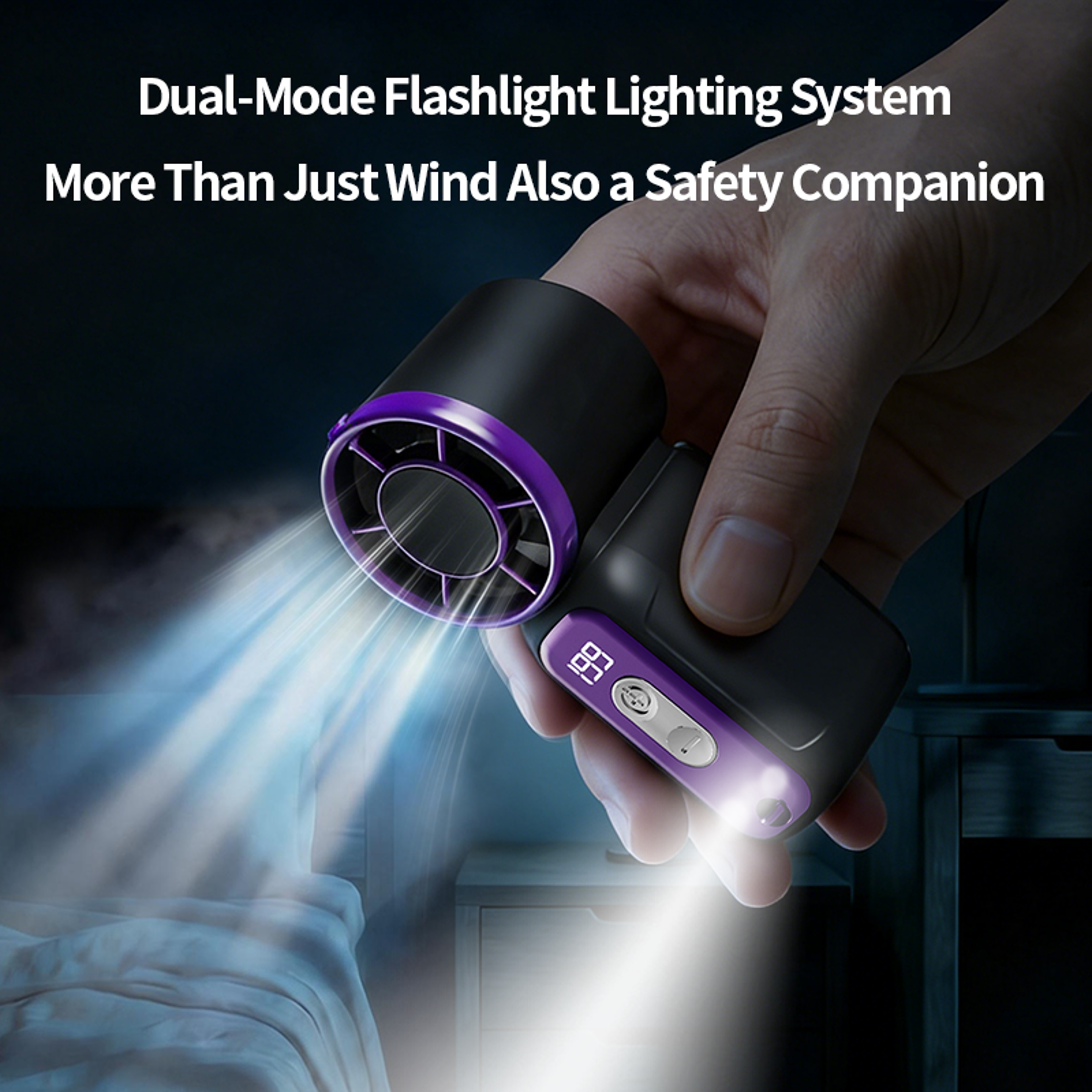 Portable Handheld Fan With Digital Display 3