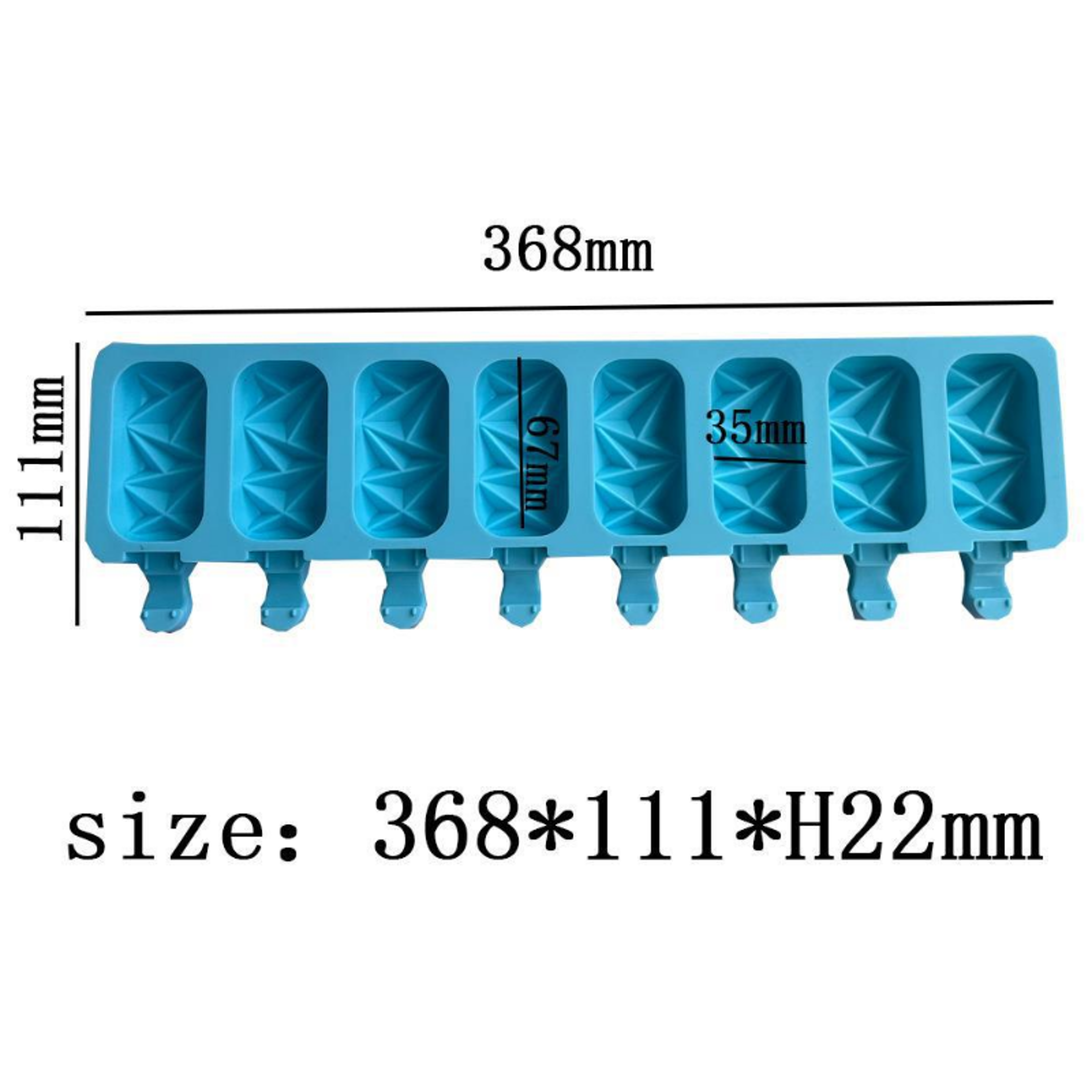 Frosted Diamond Popsicle Mold Set Cavity Silicone Popsicle Mold For Ice Cream Candy  Frozen Treats 2