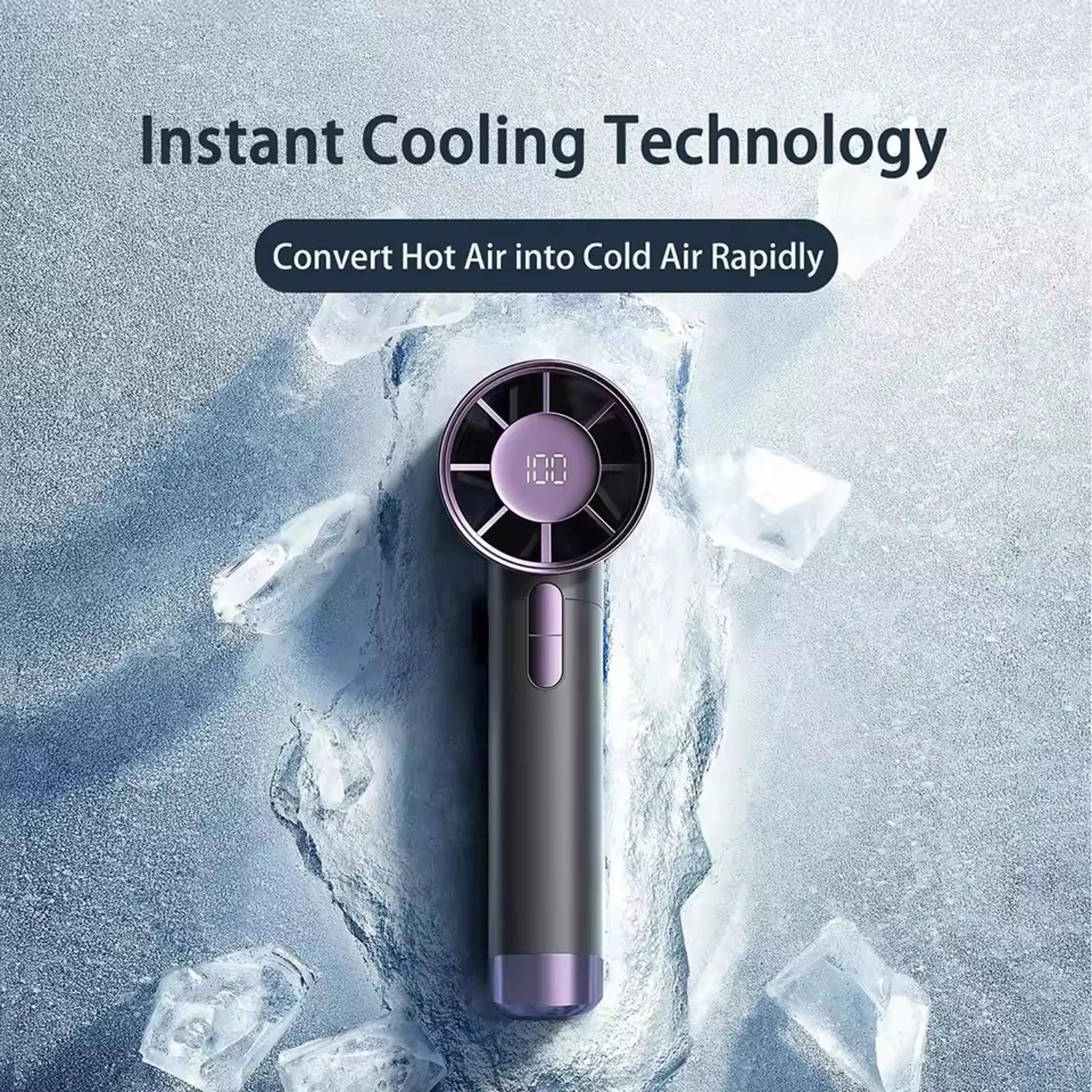 Portable Handheld Fan With Battery  LED Display 6