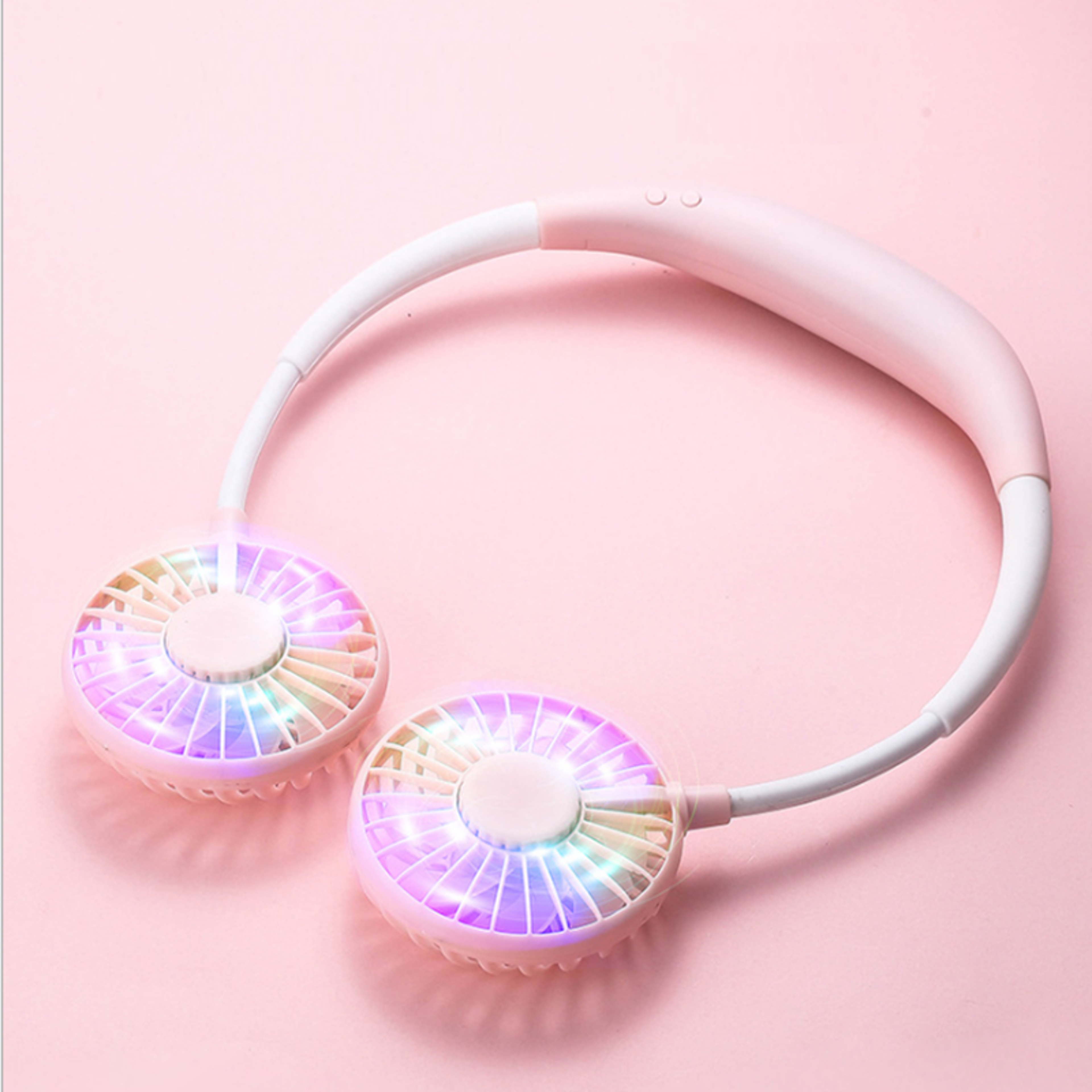 Rechargeable Portable Neck Fan With Aromatherapy Diffuser  LED Light 1