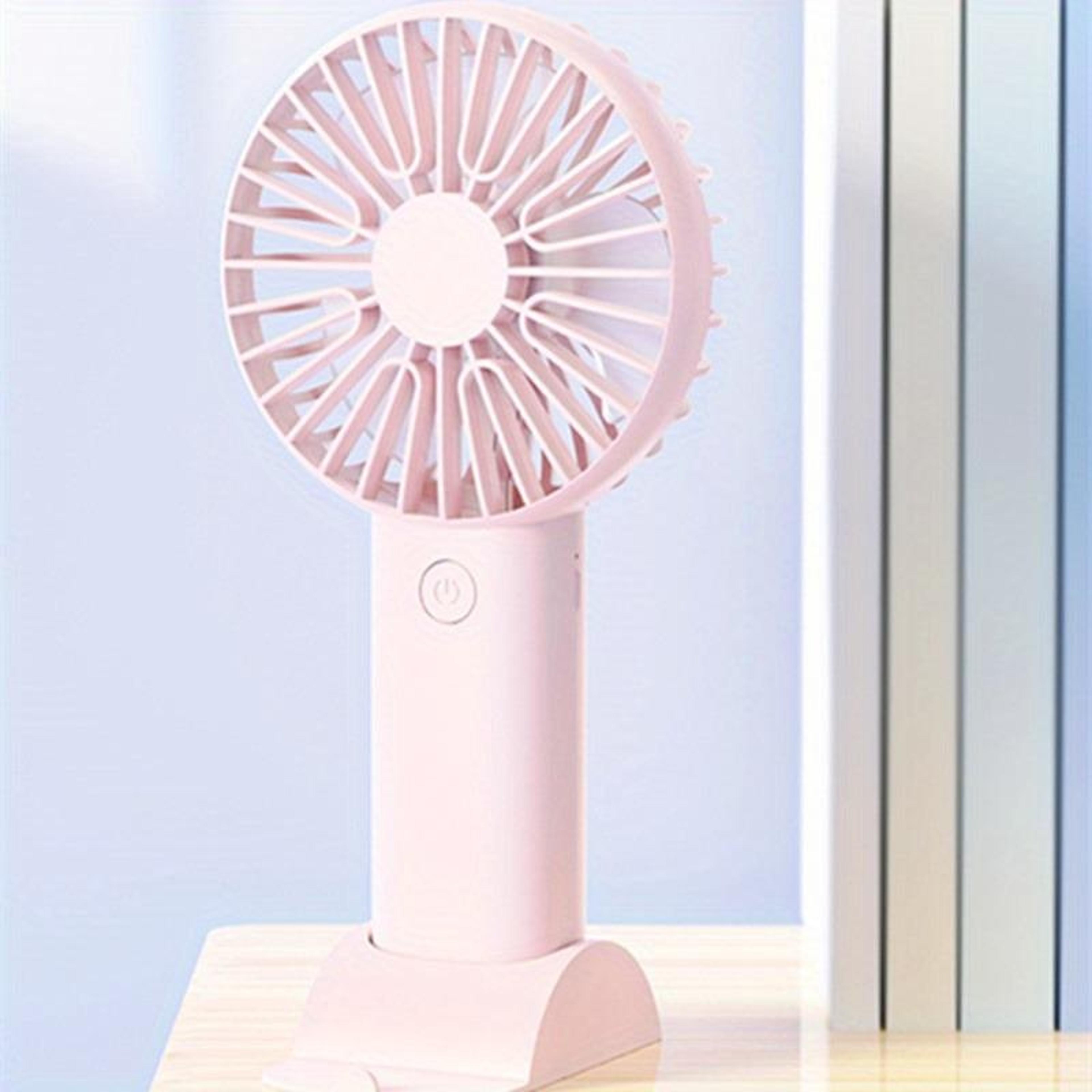 portable mini fan with phone stand usb rechargeable speed personal cooling fan