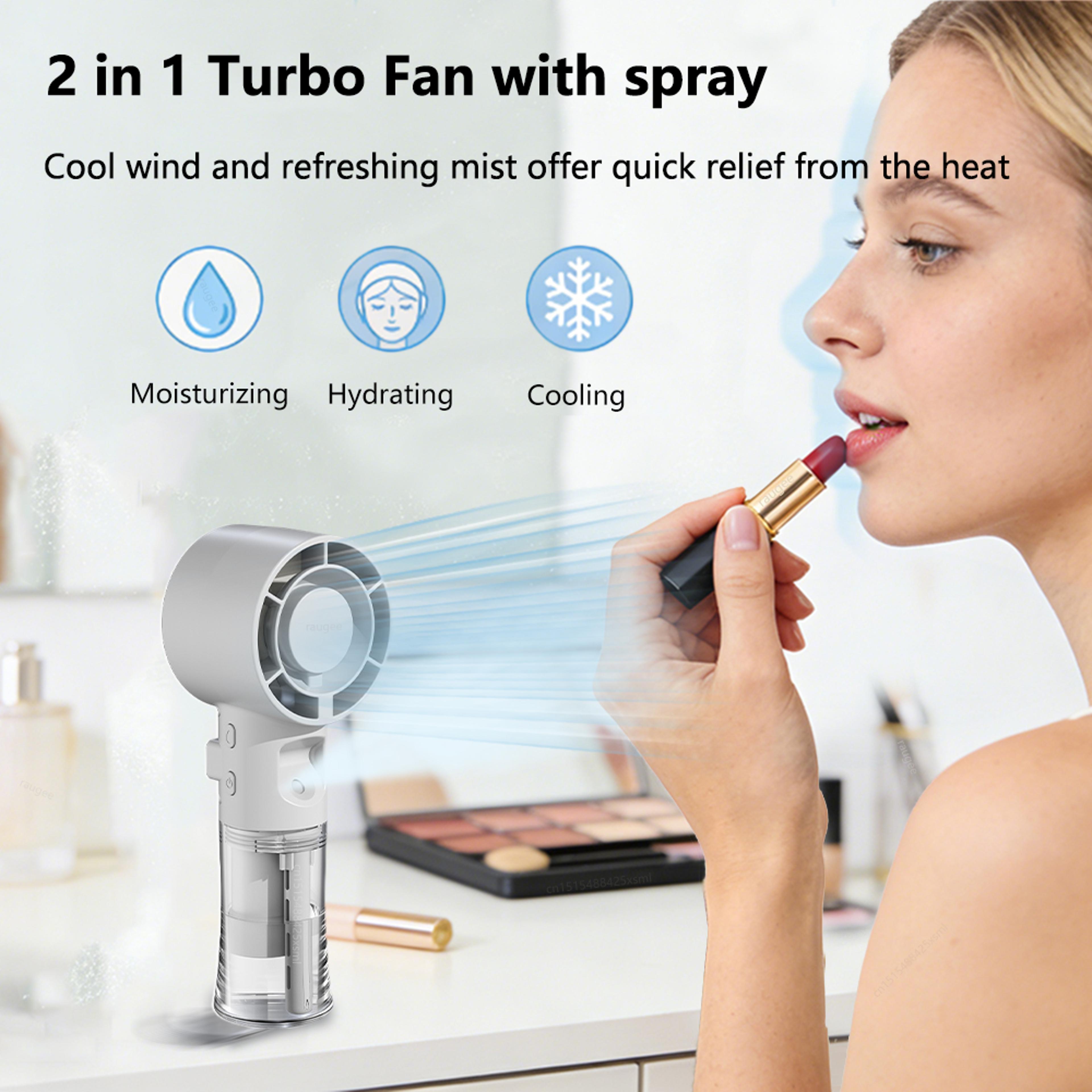 Portable MistCool Handheld Fan USB Rechargeable Personal Cooling Fan 3