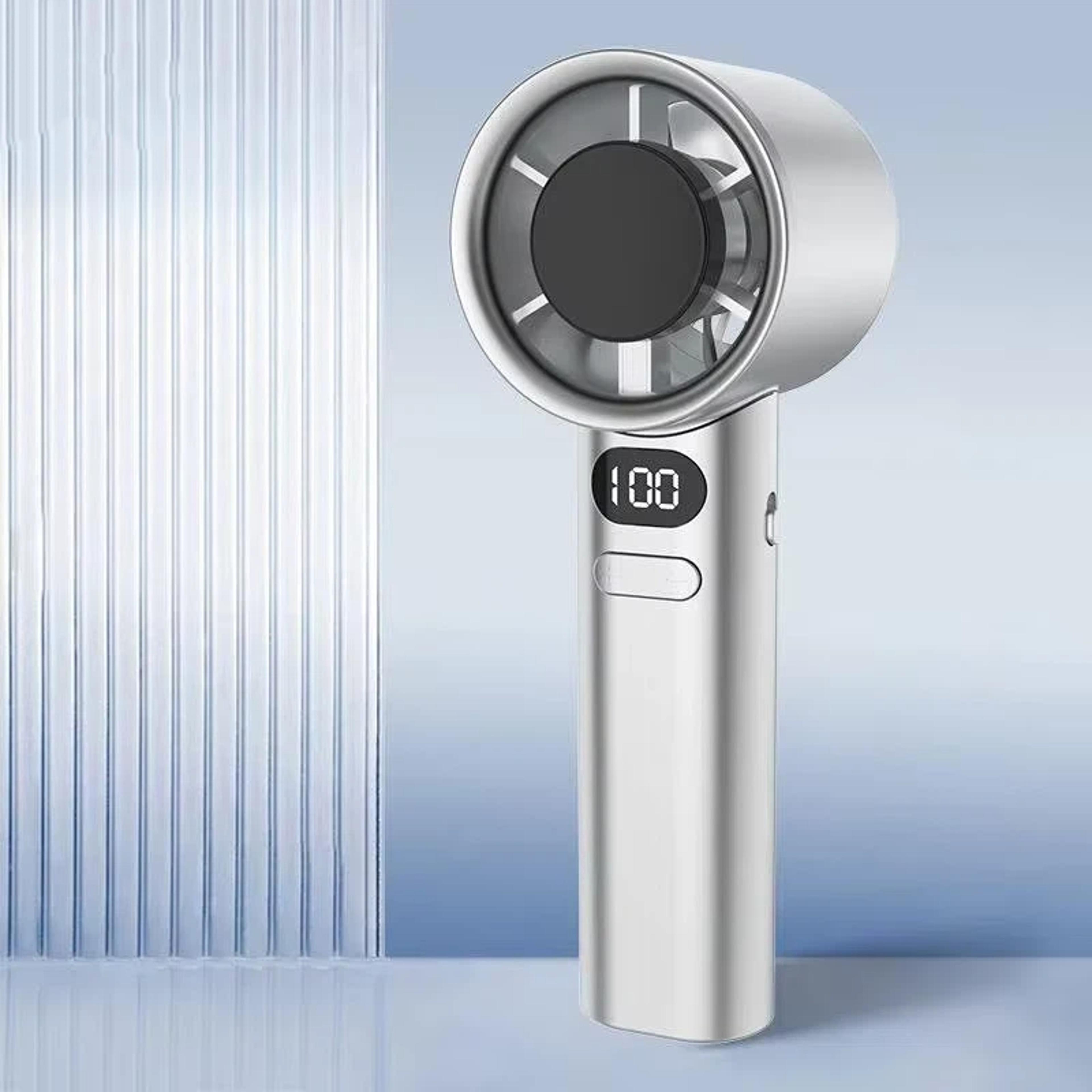 Portable Handheld Mini Fan With Ice Cooling Pad  LED Display 2