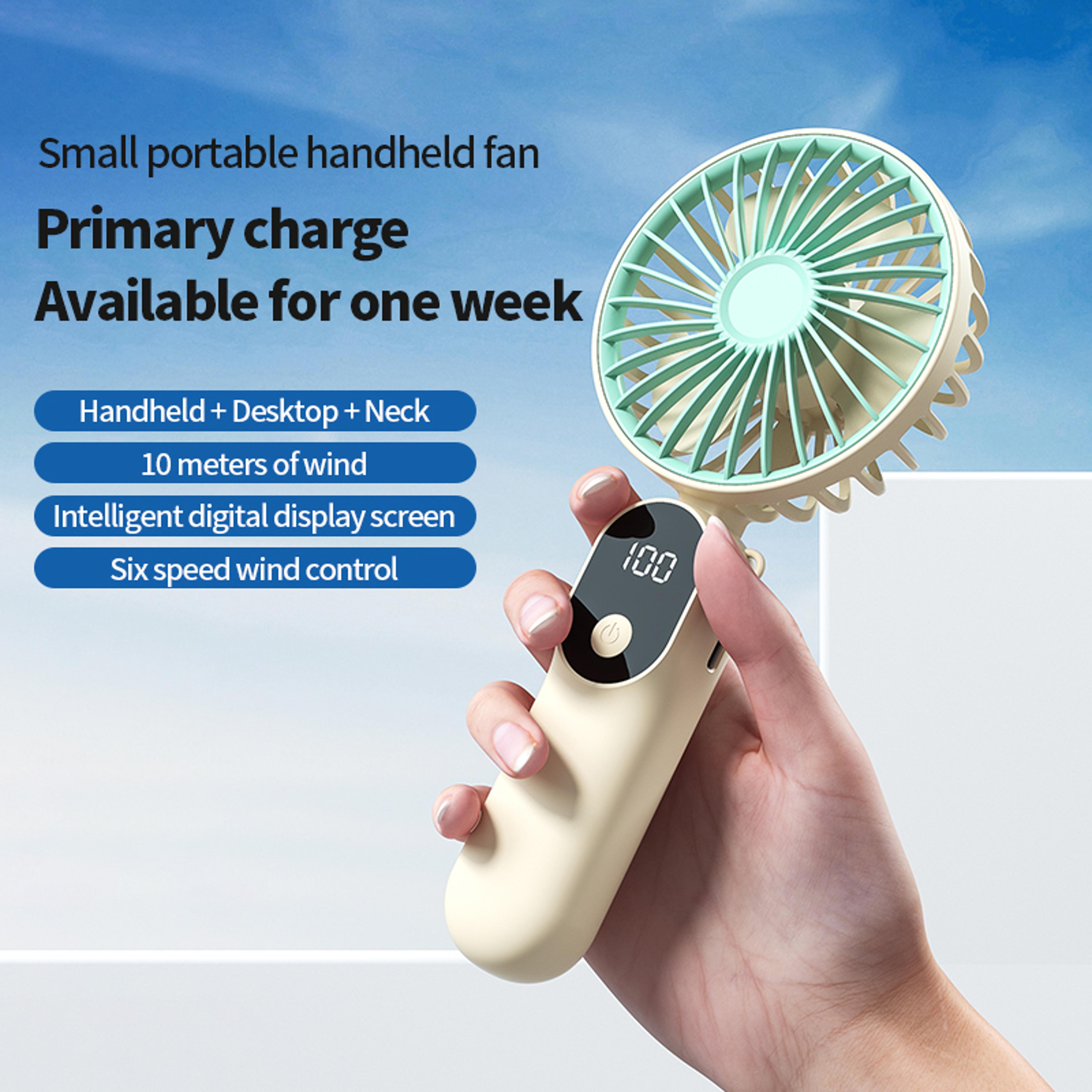 Portable Handheld Neck Fan With Digital Display  Speed Cooling 3