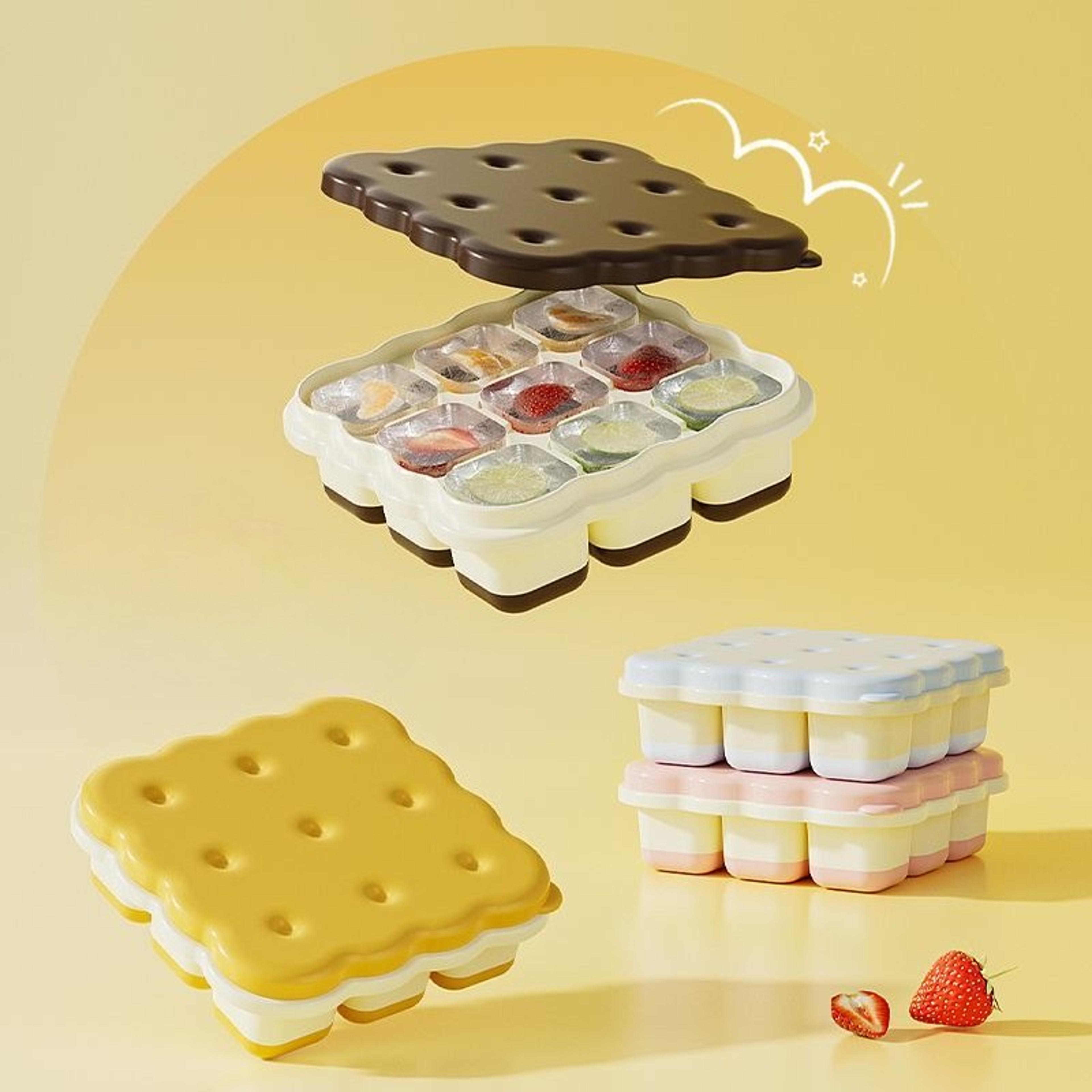 Easy Release Silicone Ice Cube Tray With Lid  Storage Box 5