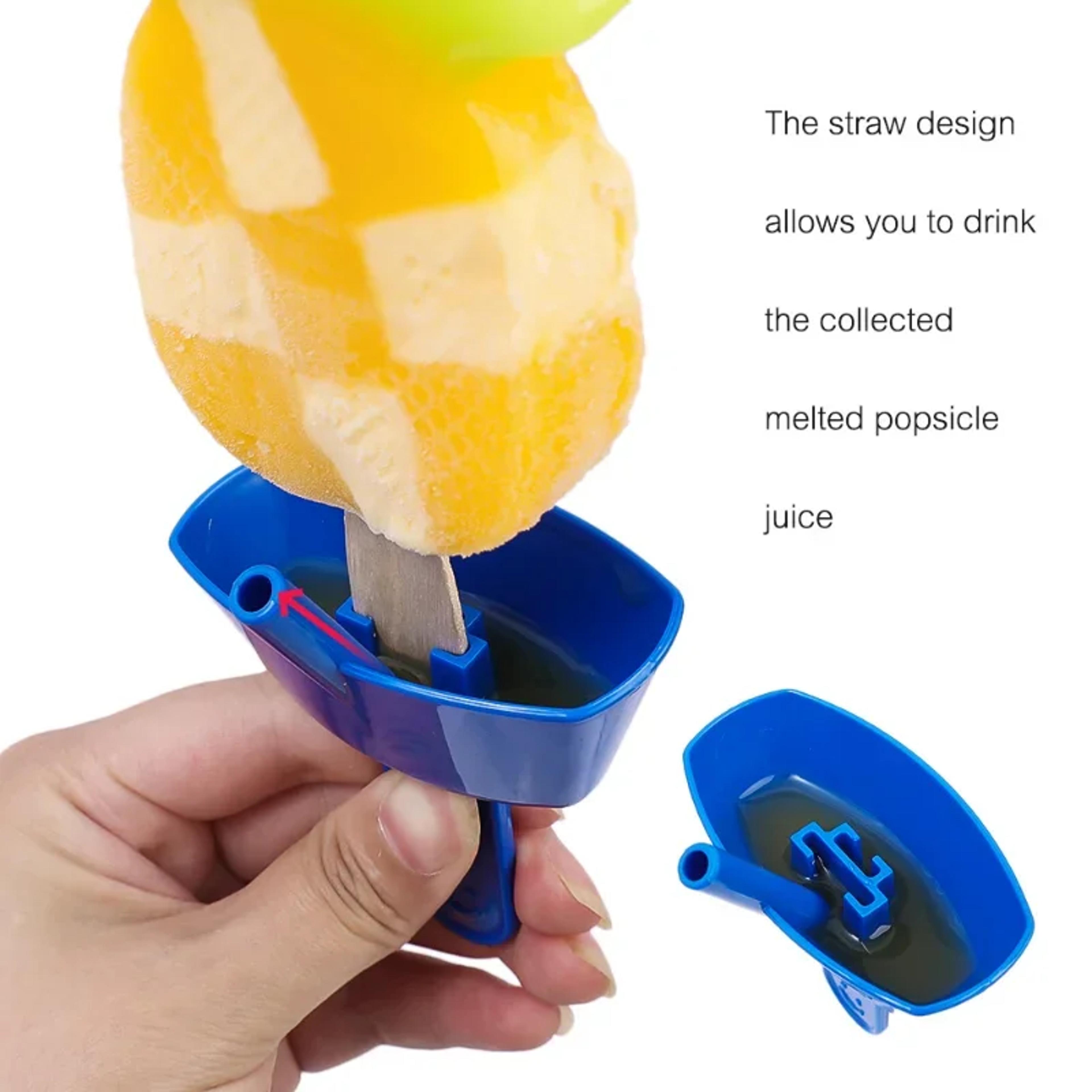 Kids Popsicle Holder Cup With Straw Portable Popsicle Holder For MessFree Treats 5
